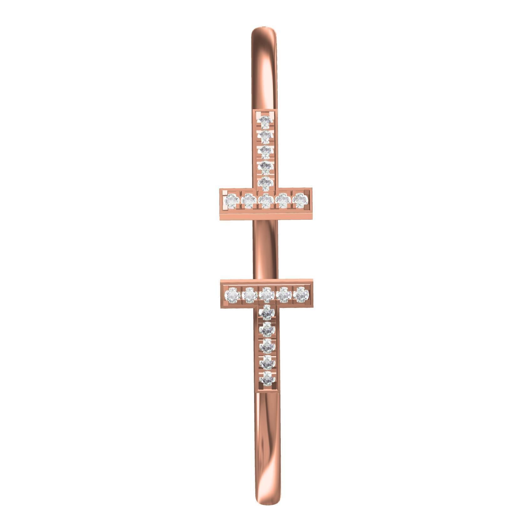 T Cuff Bracelet 3D print model_9