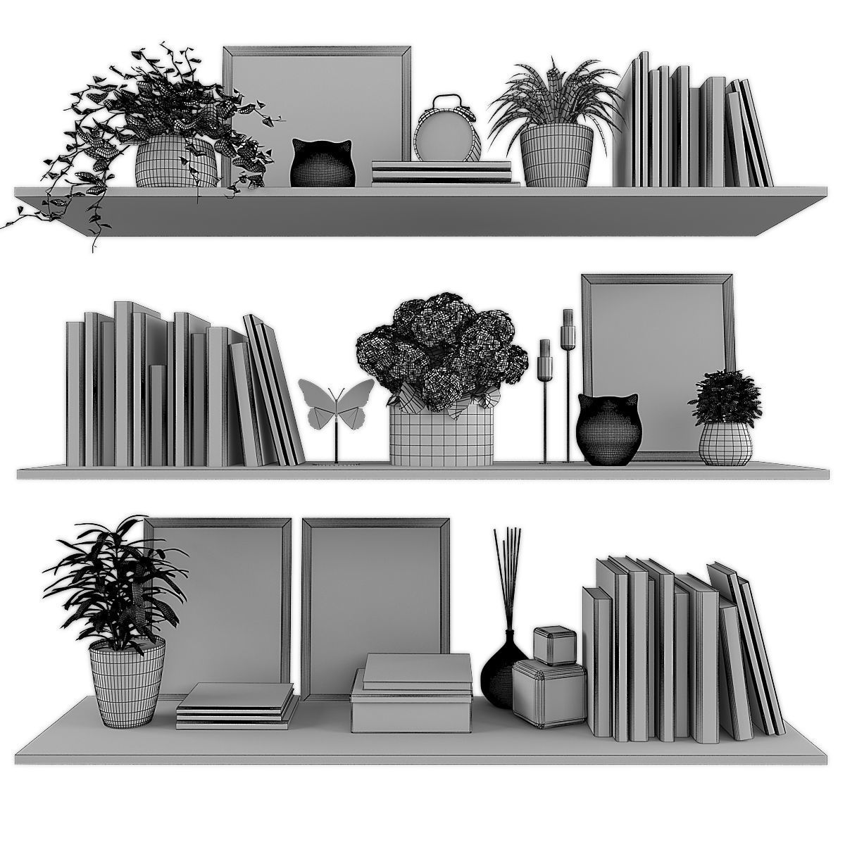 Decor set 078 Low-poly 3D model_1