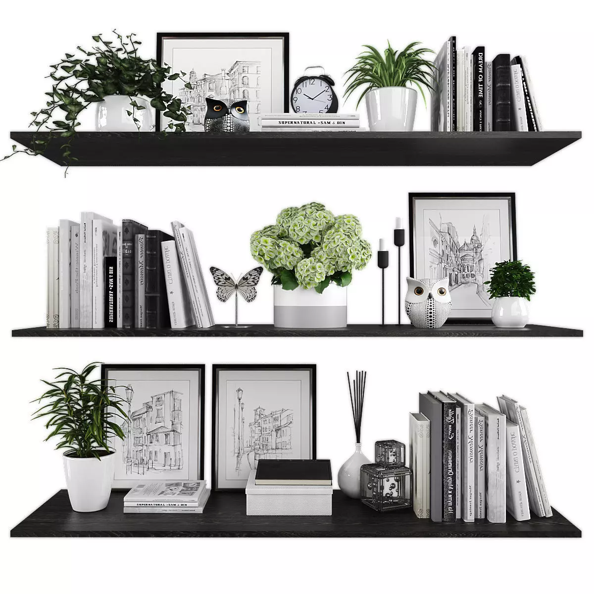 Decor set 078 Low-poly 3D model_0