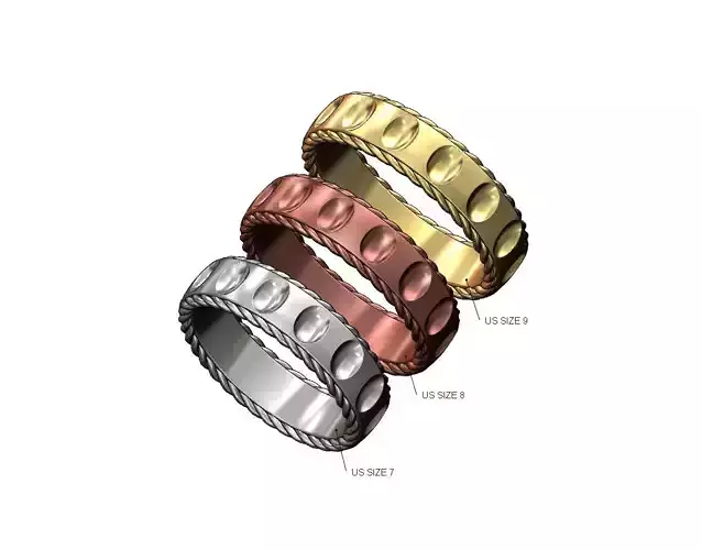 Rope sides oval endents cigar band US 7 8 9