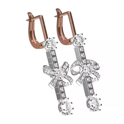 Bow Cross Earring