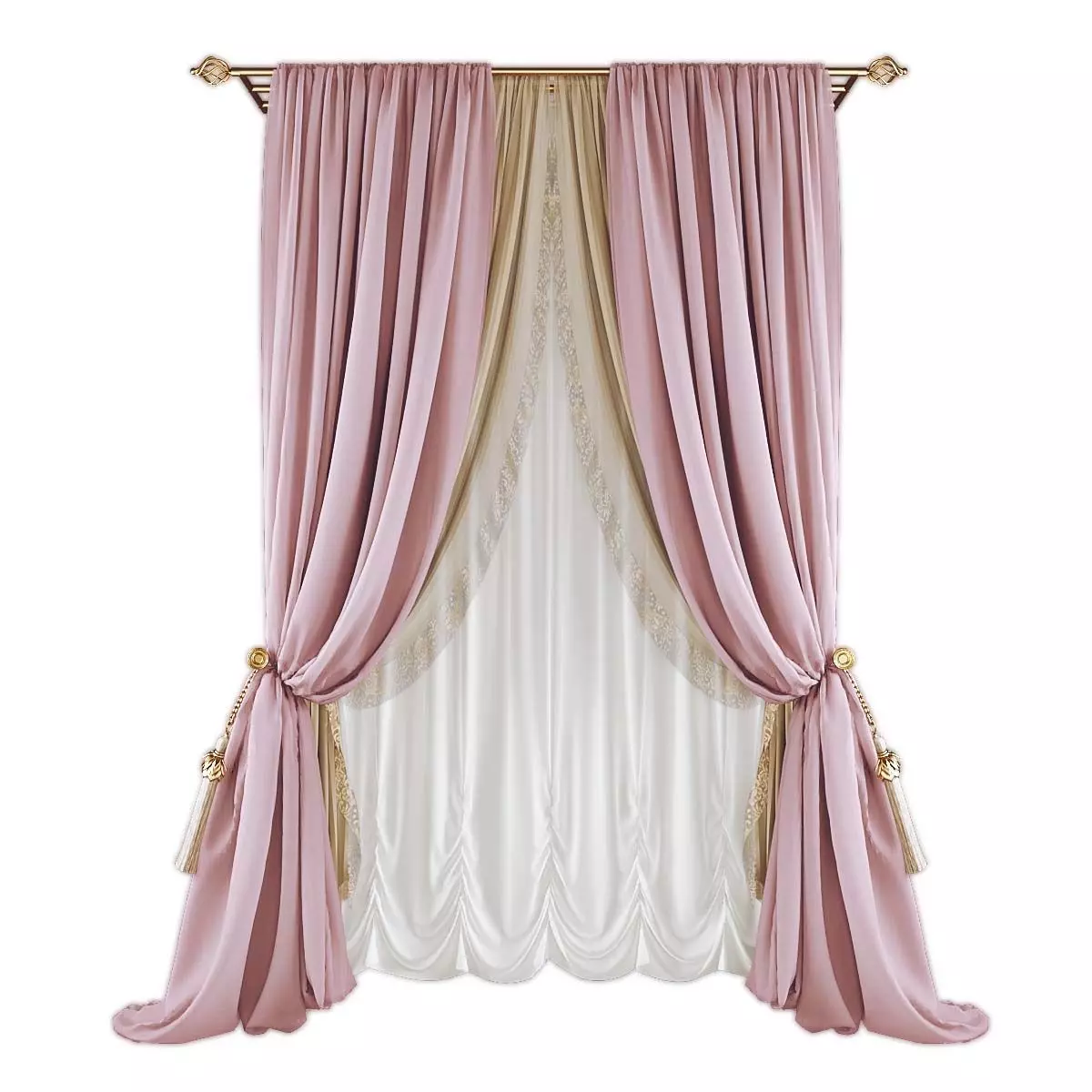 Curtains576 curtains Low-poly 3D model_0