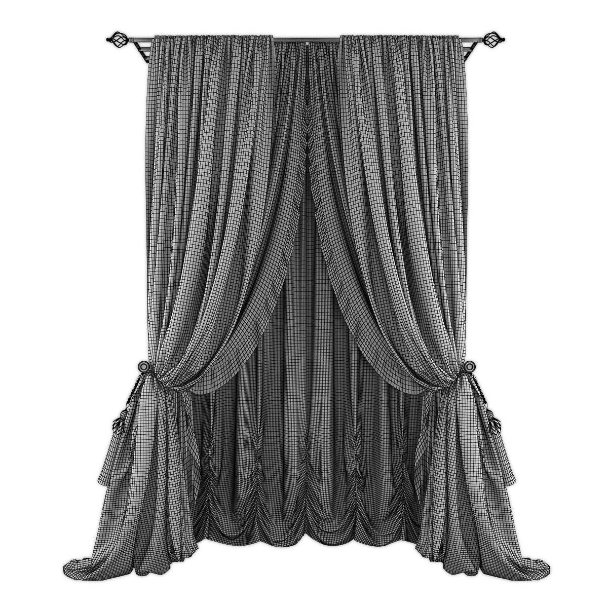 Curtains576 curtains Low-poly 3D model_1
