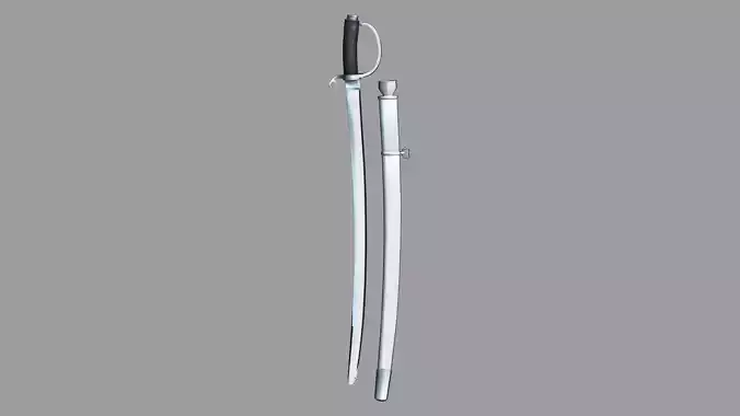 Futuristic Sword Saber With Scabbard
