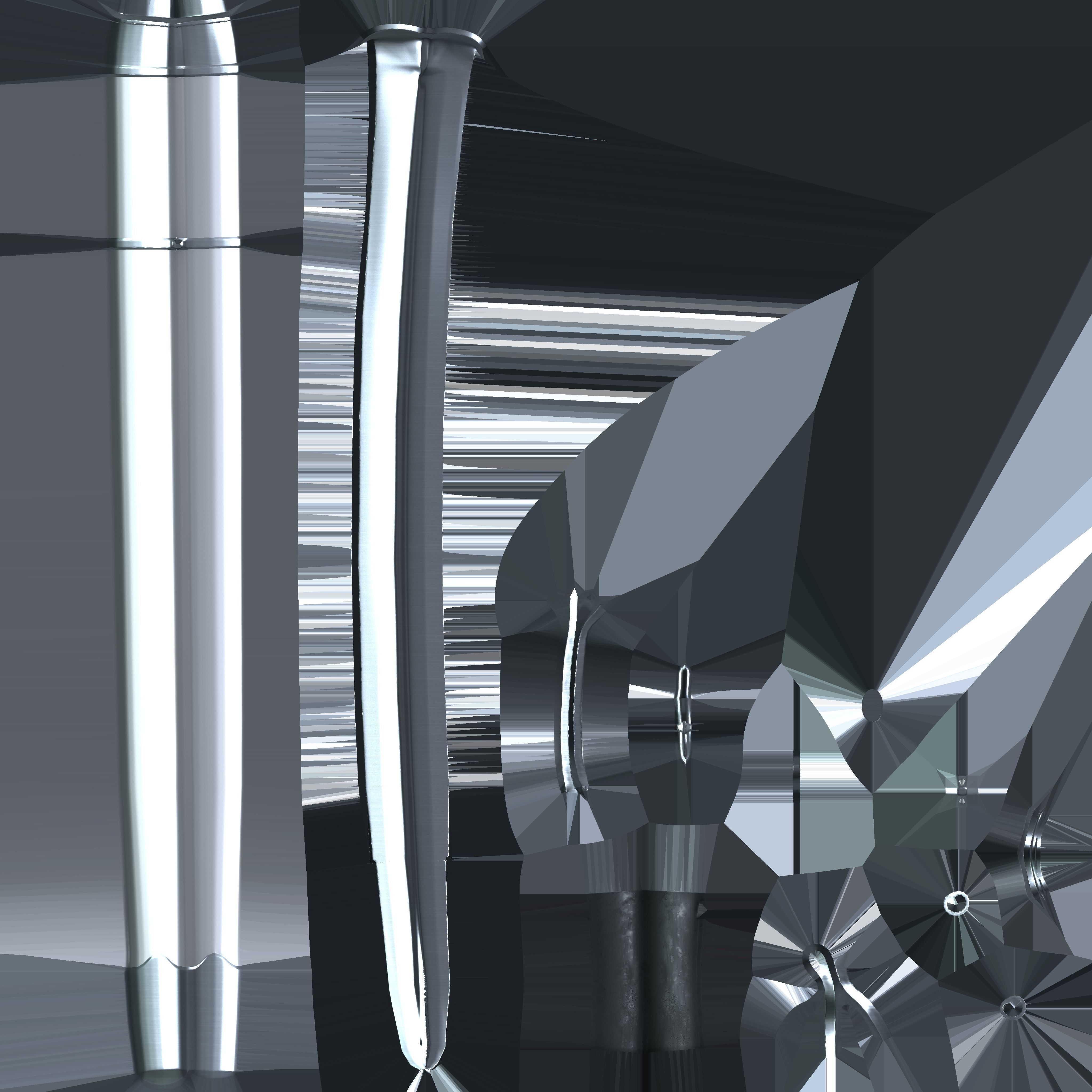 Futuristic Sword Saber With Scabbard Low-poly 3D model_8