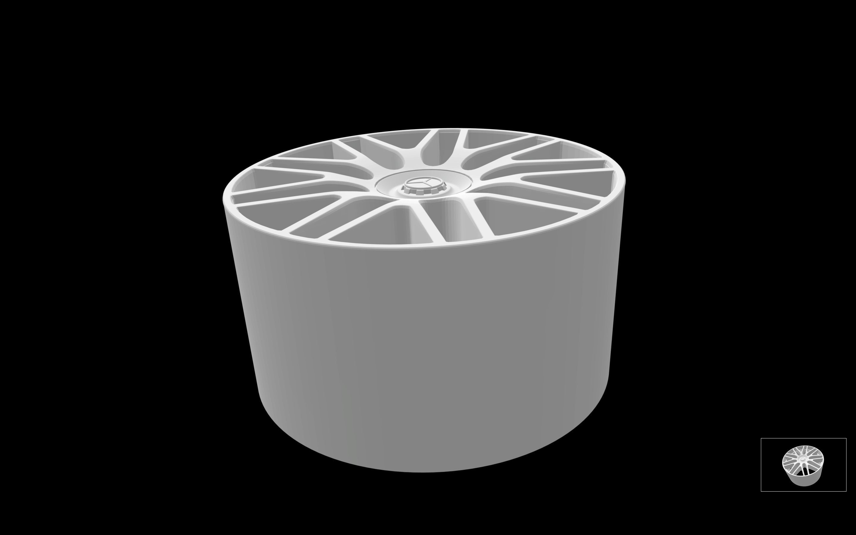 Mercedes C63 AMG oem scalable and printable rims 3D print model_1