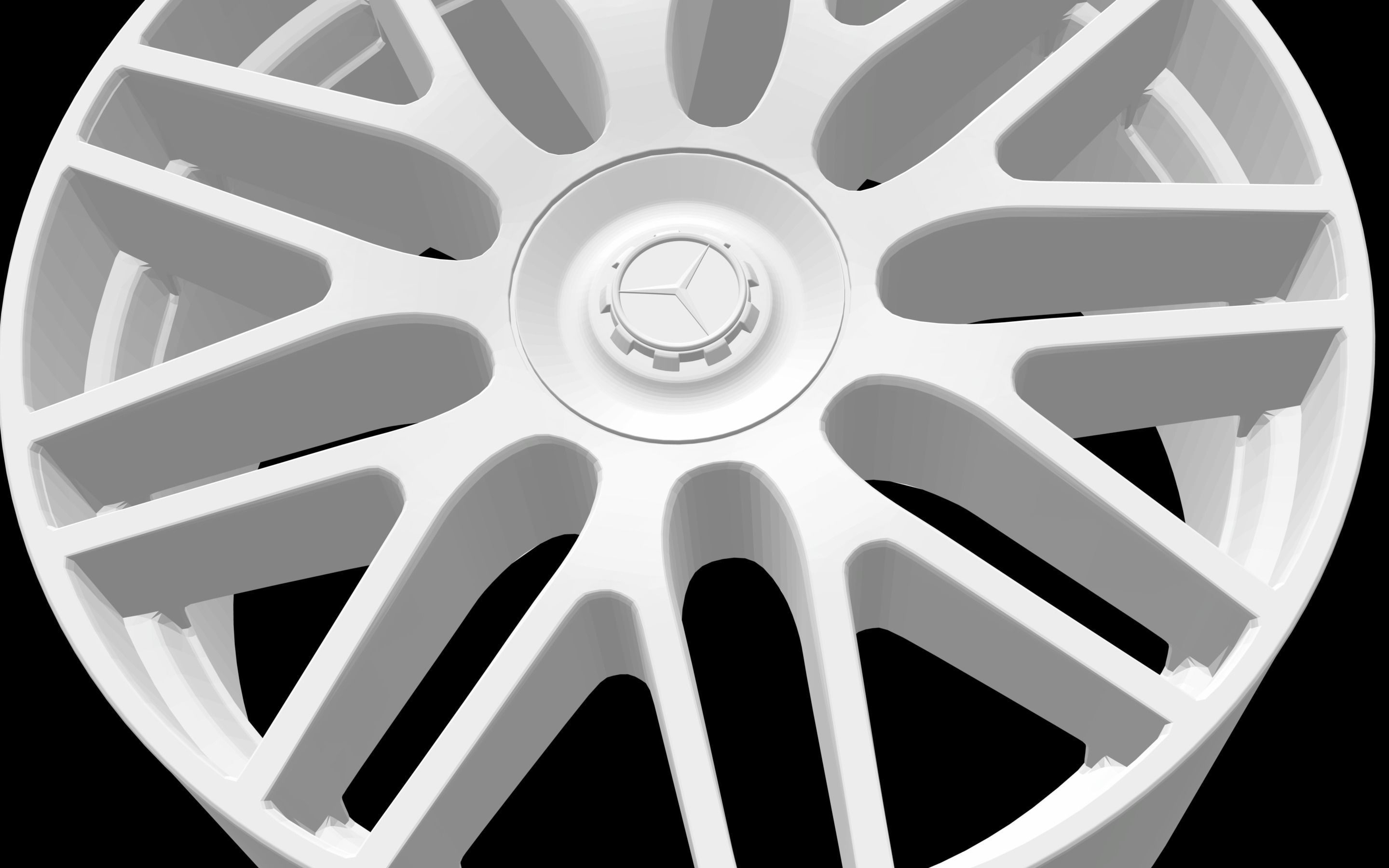 Mercedes C63 AMG oem scalable and printable rims 3D print model_2