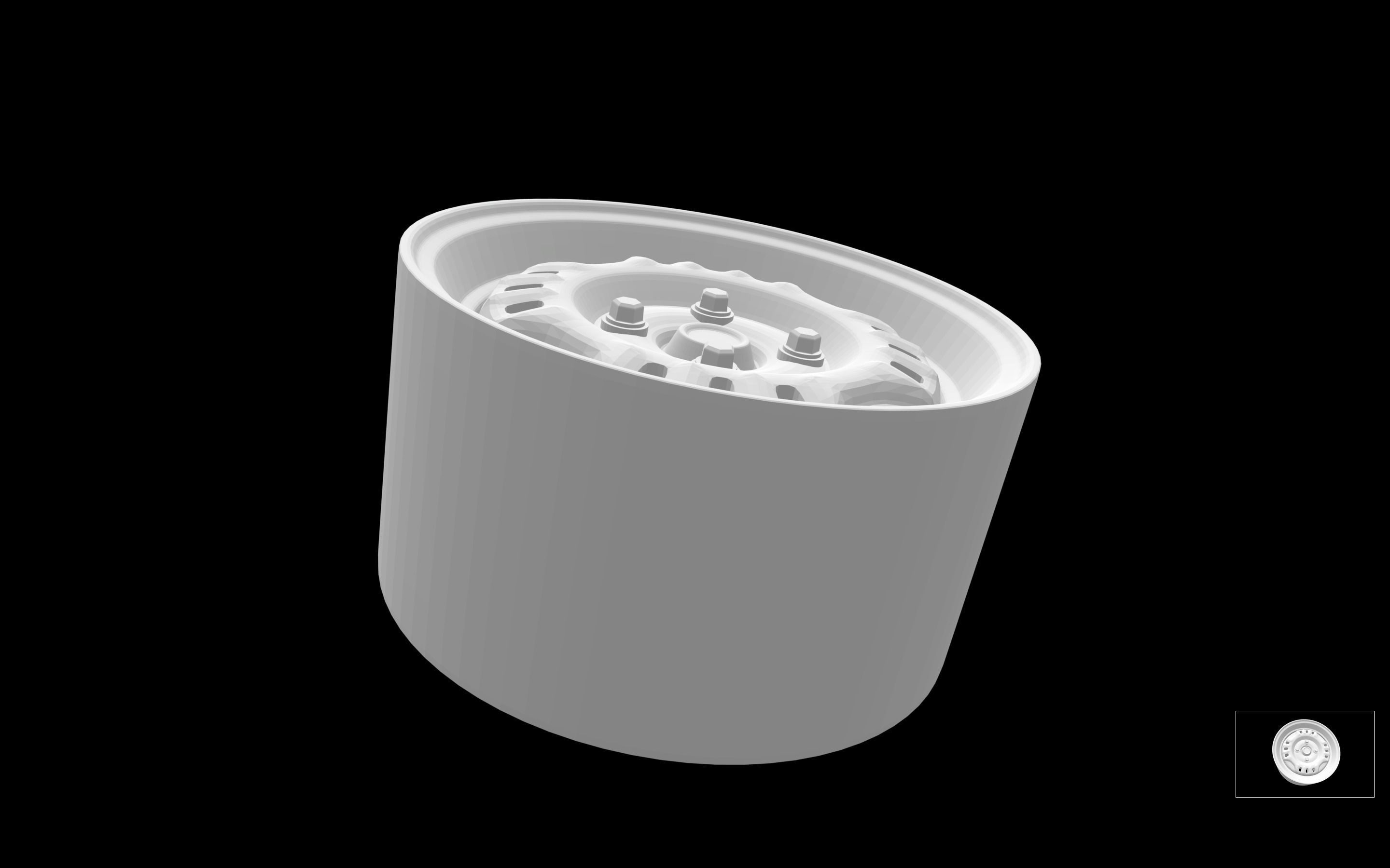 Renault super 5 GT turbo OEM scalable and printable rims 3D print model_1