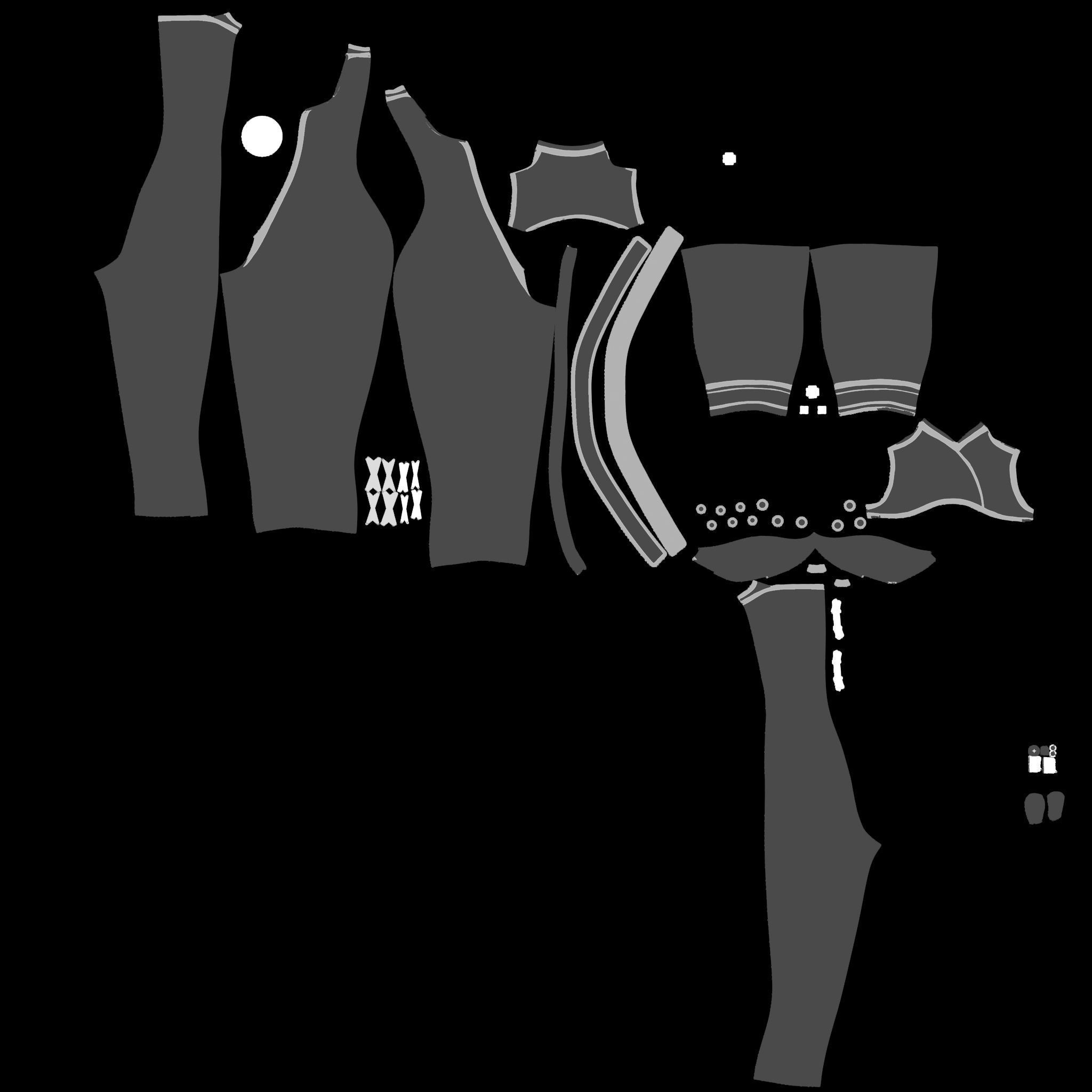 Futuristic Concept Commander Body Suit With Overcoat Low-poly 3D model_9