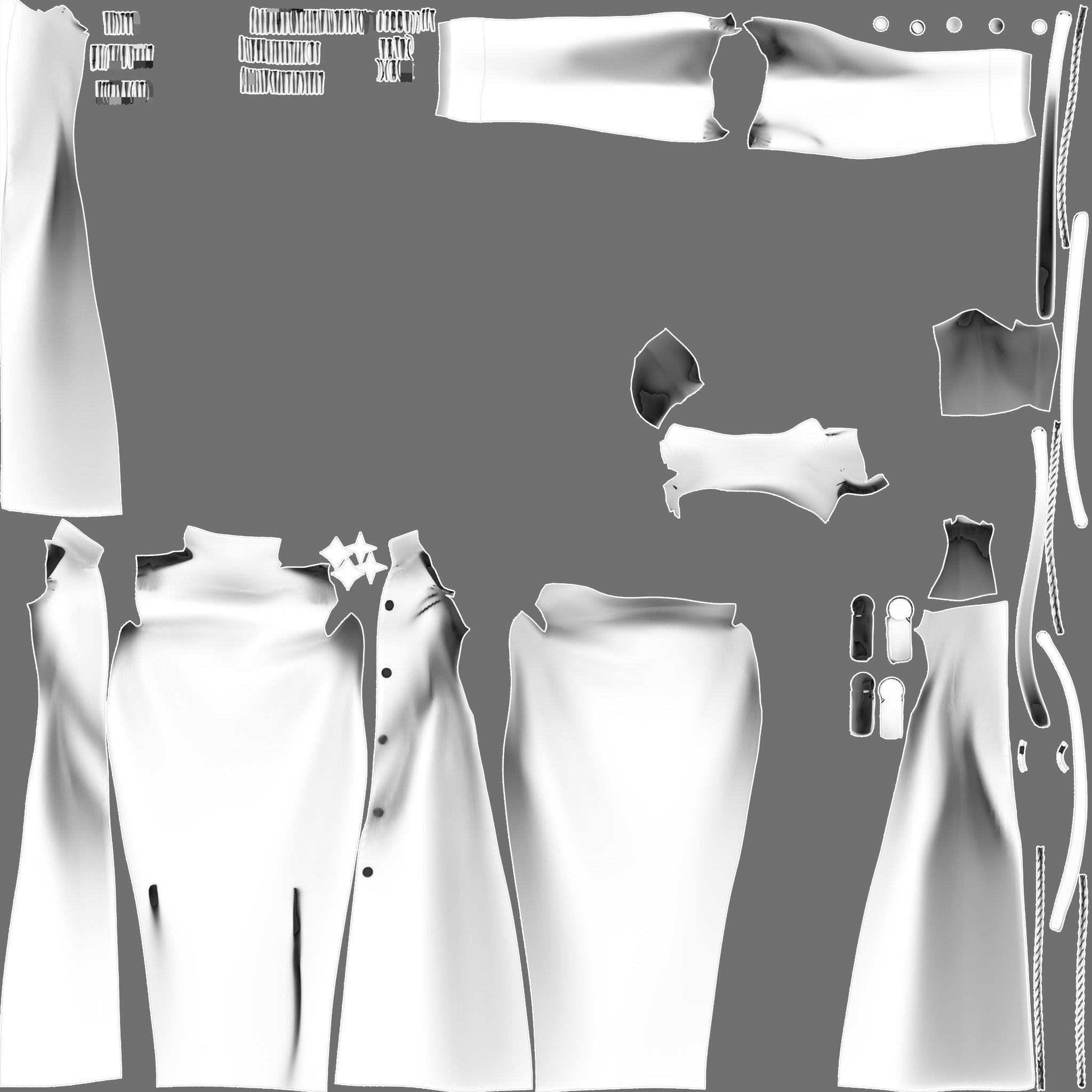 Futuristic Concept Commander Body Suit With Overcoat Low-poly 3D model_12