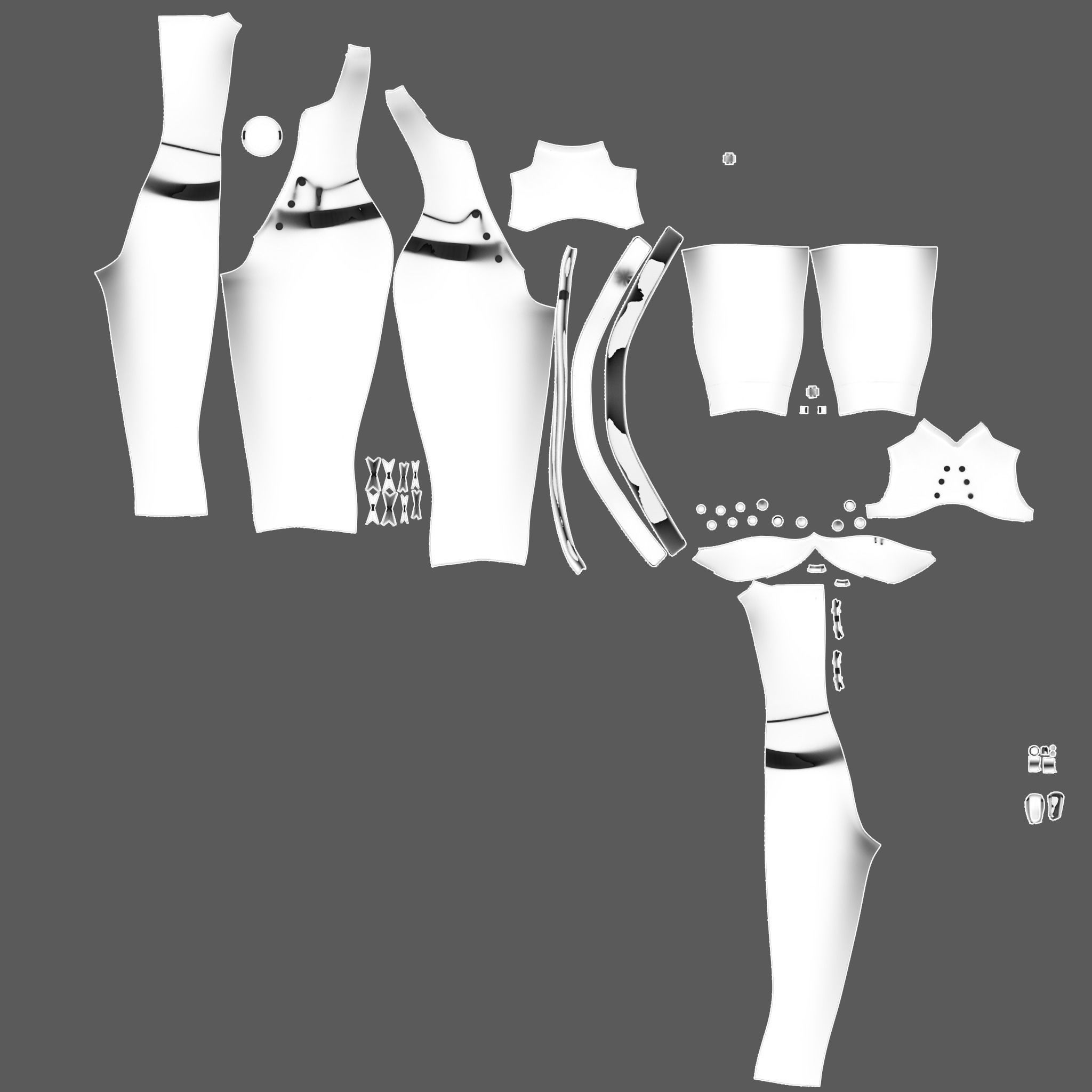 Futuristic Concept Commander Body Suit With Overcoat Low-poly 3D model_13