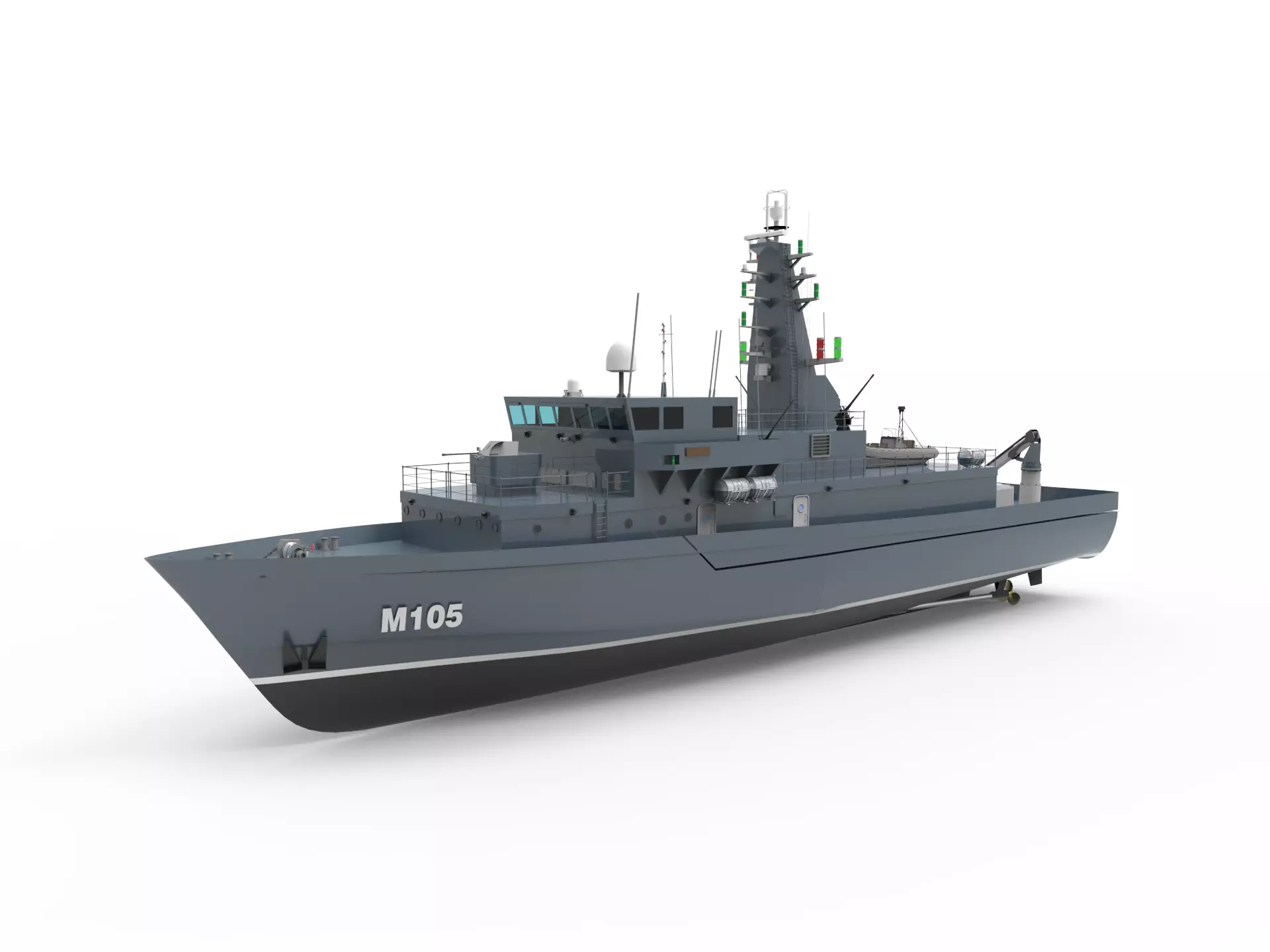 Bedok-class mine countermeasures vessel 3D model_0
