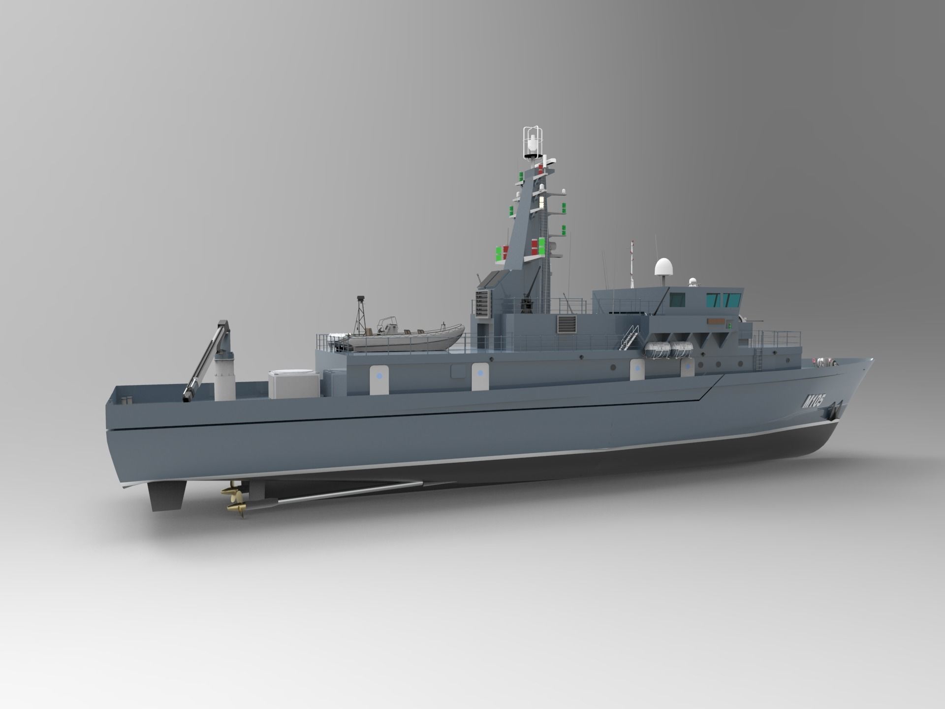 Bedok-class mine countermeasures vessel 3D model_7