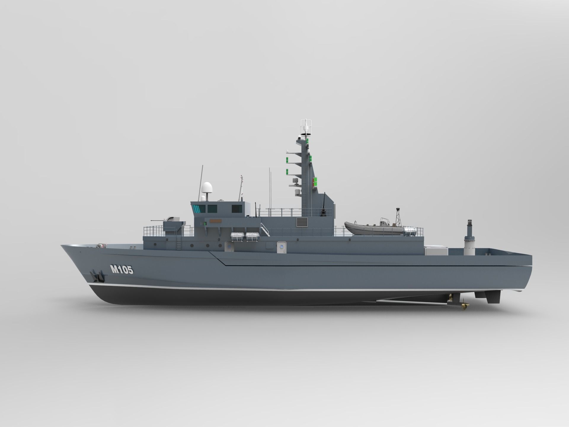 Bedok-class mine countermeasures vessel 3D model_10