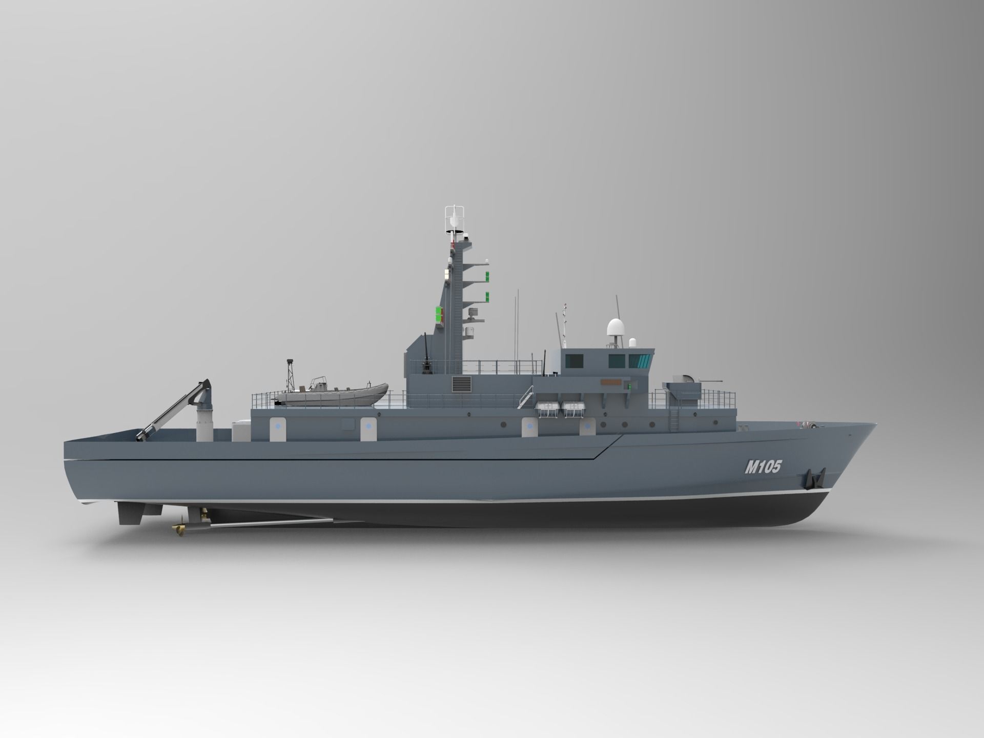 Bedok-class mine countermeasures vessel 3D model_9