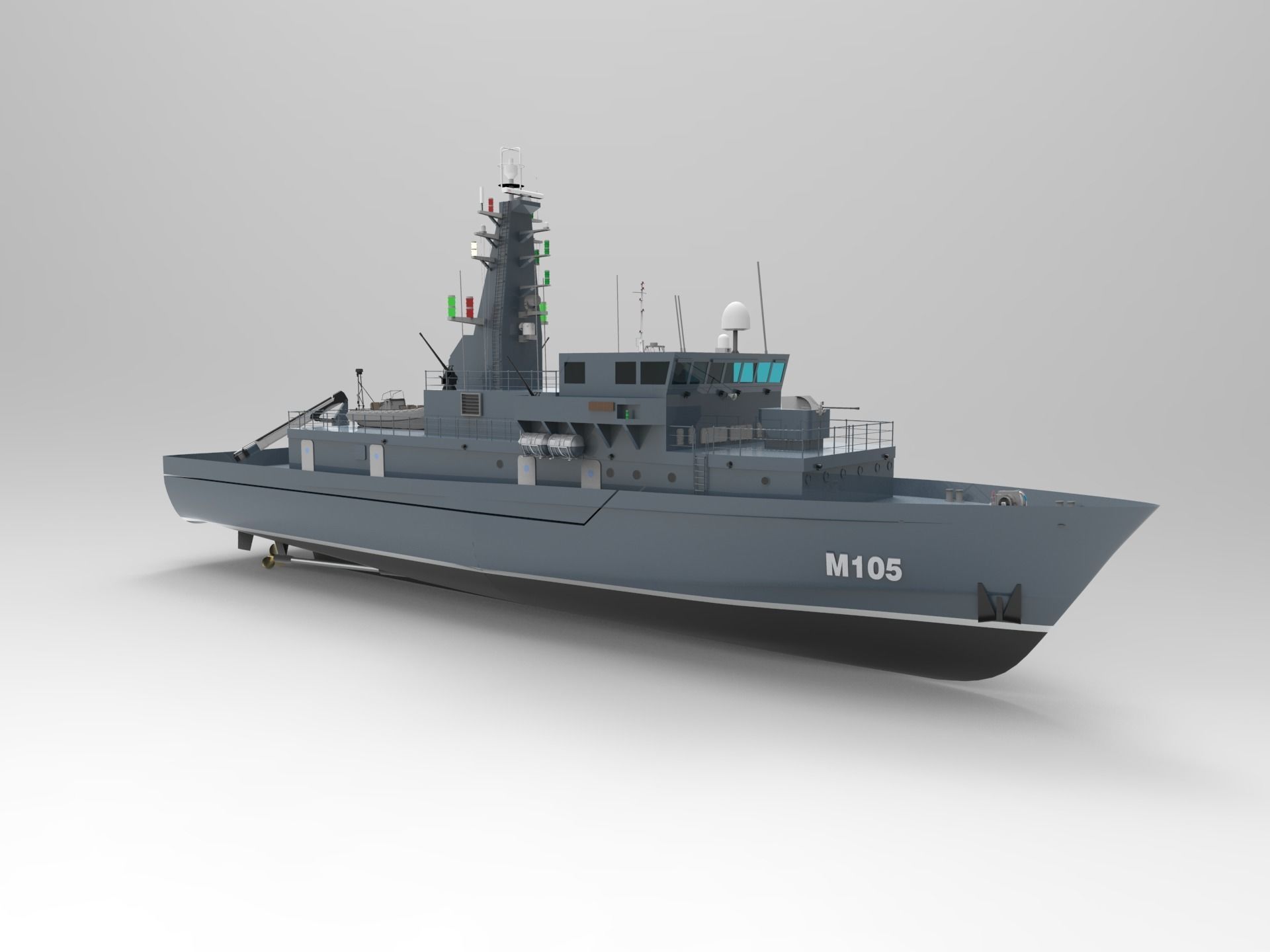 Bedok-class mine countermeasures vessel 3D model_1