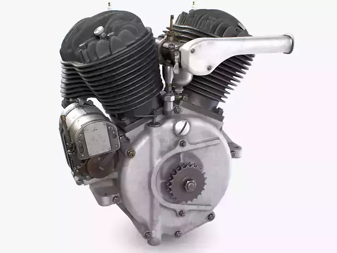 Rikuo type 97 Engine Low-poly 3D model