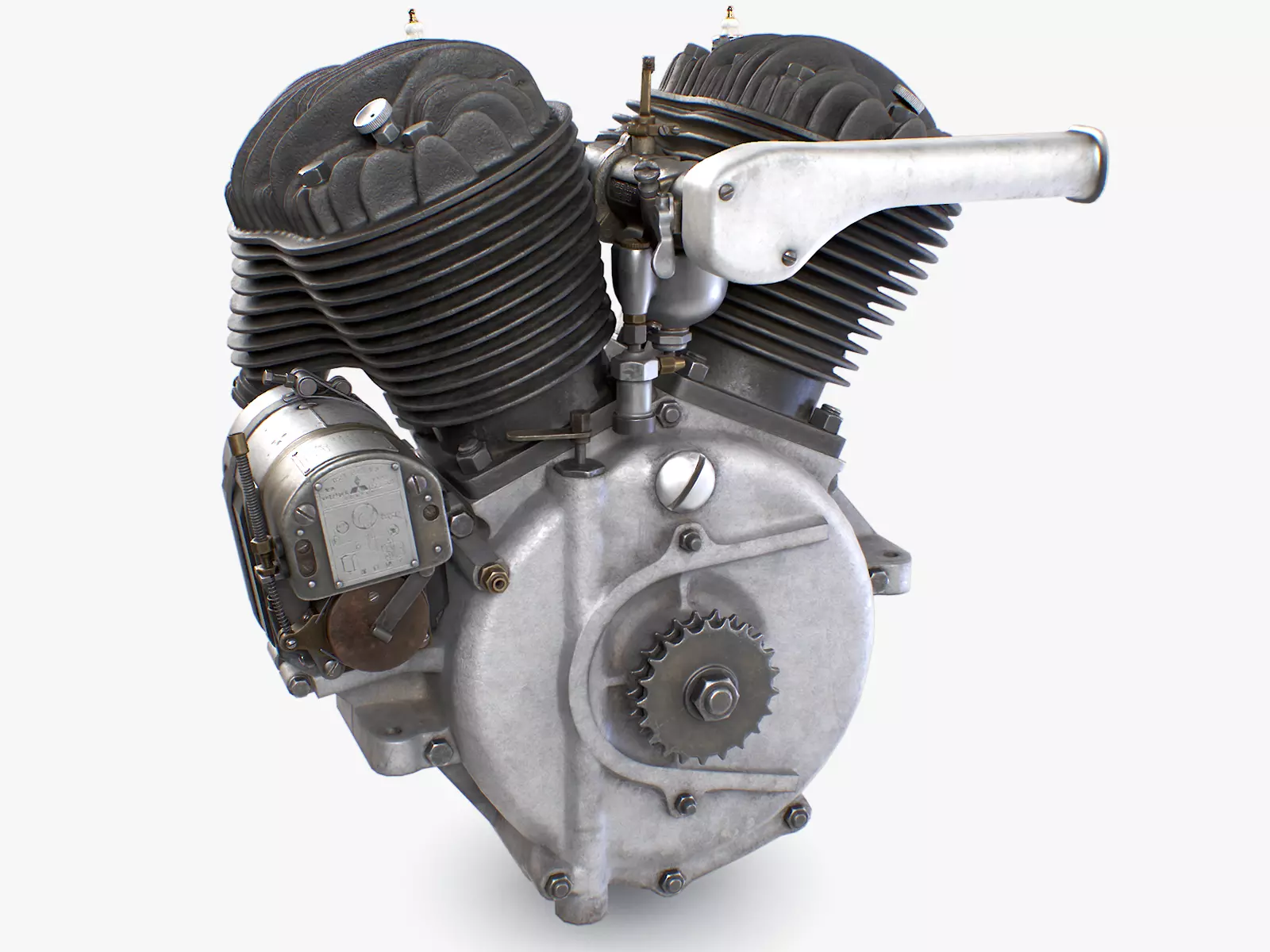 Rikuo type 97 Engine Low-poly 3D model_0