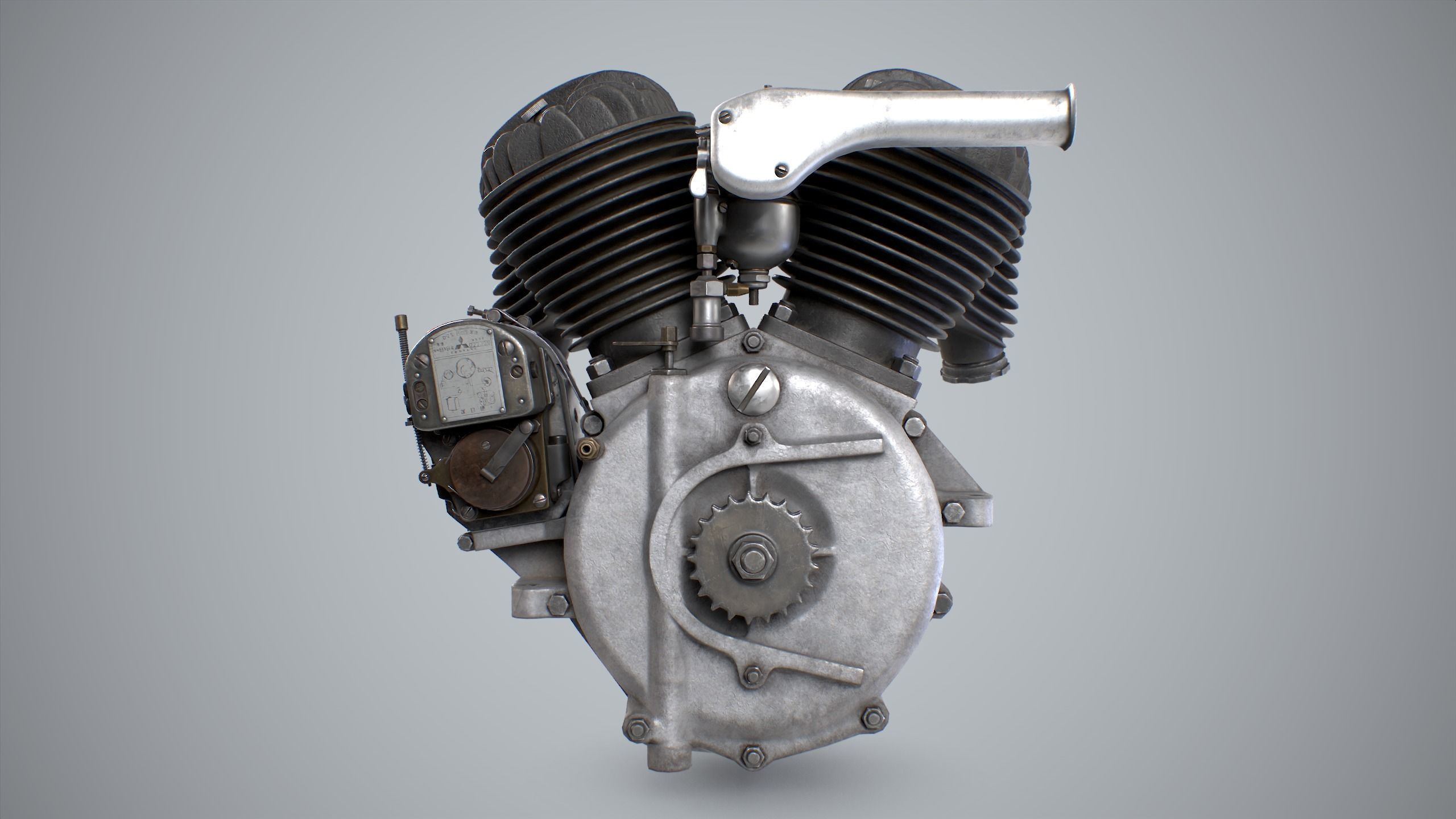Rikuo type 97 Engine Low-poly 3D model_2
