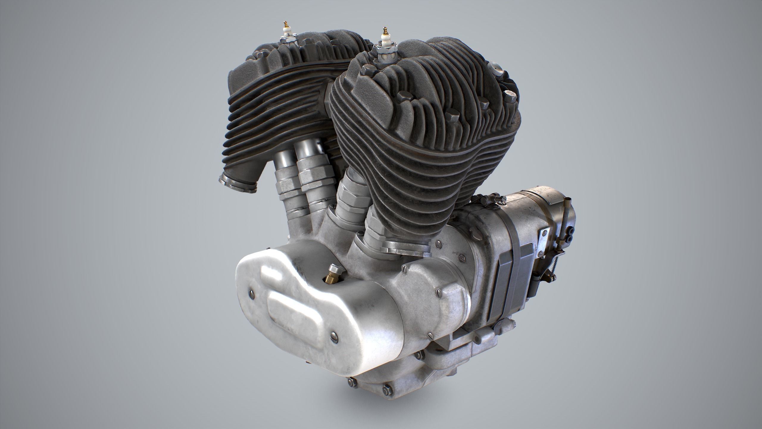 Rikuo type 97 Engine Low-poly 3D model_5