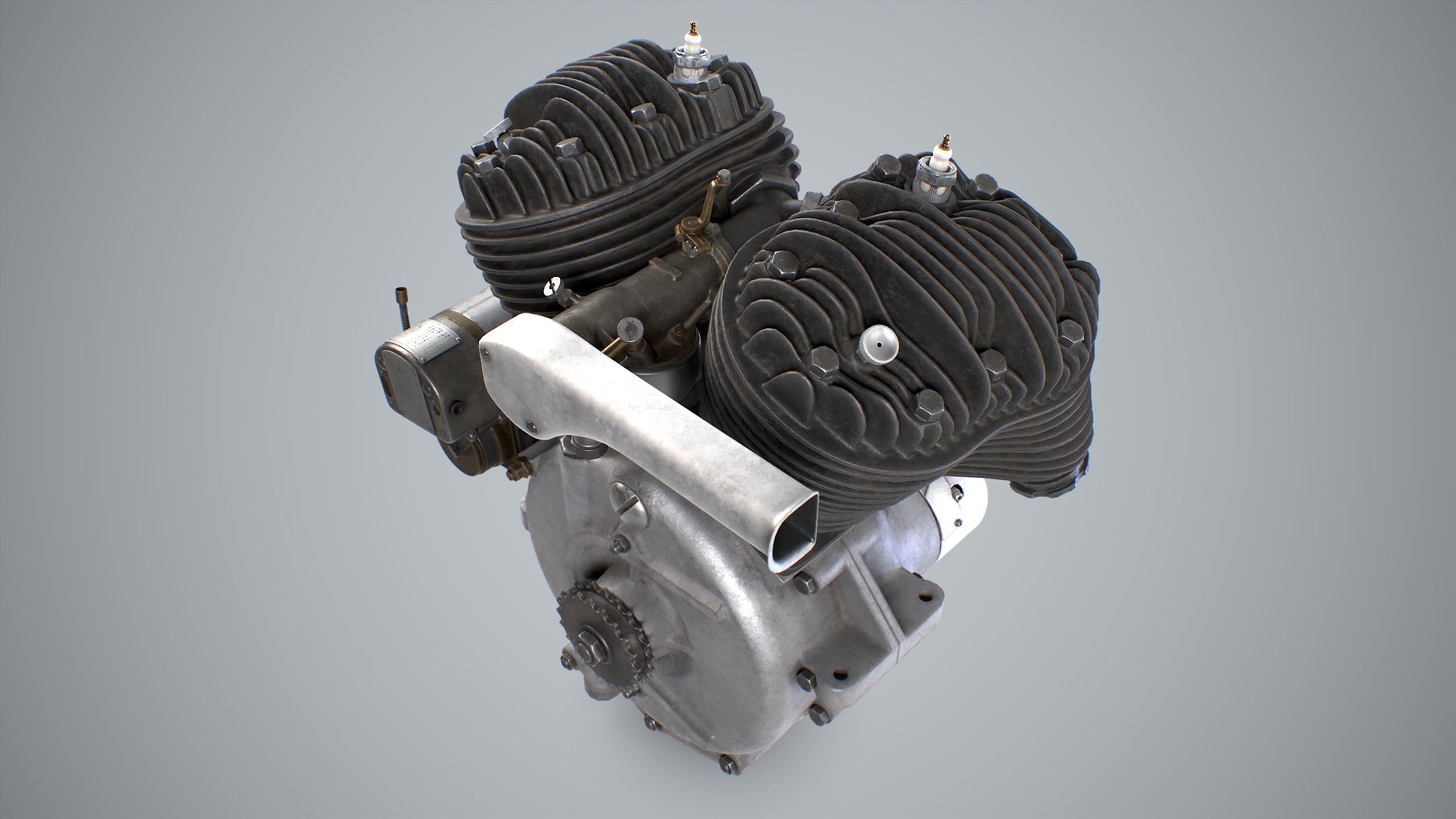 Rikuo type 97 Engine Low-poly 3D model_8