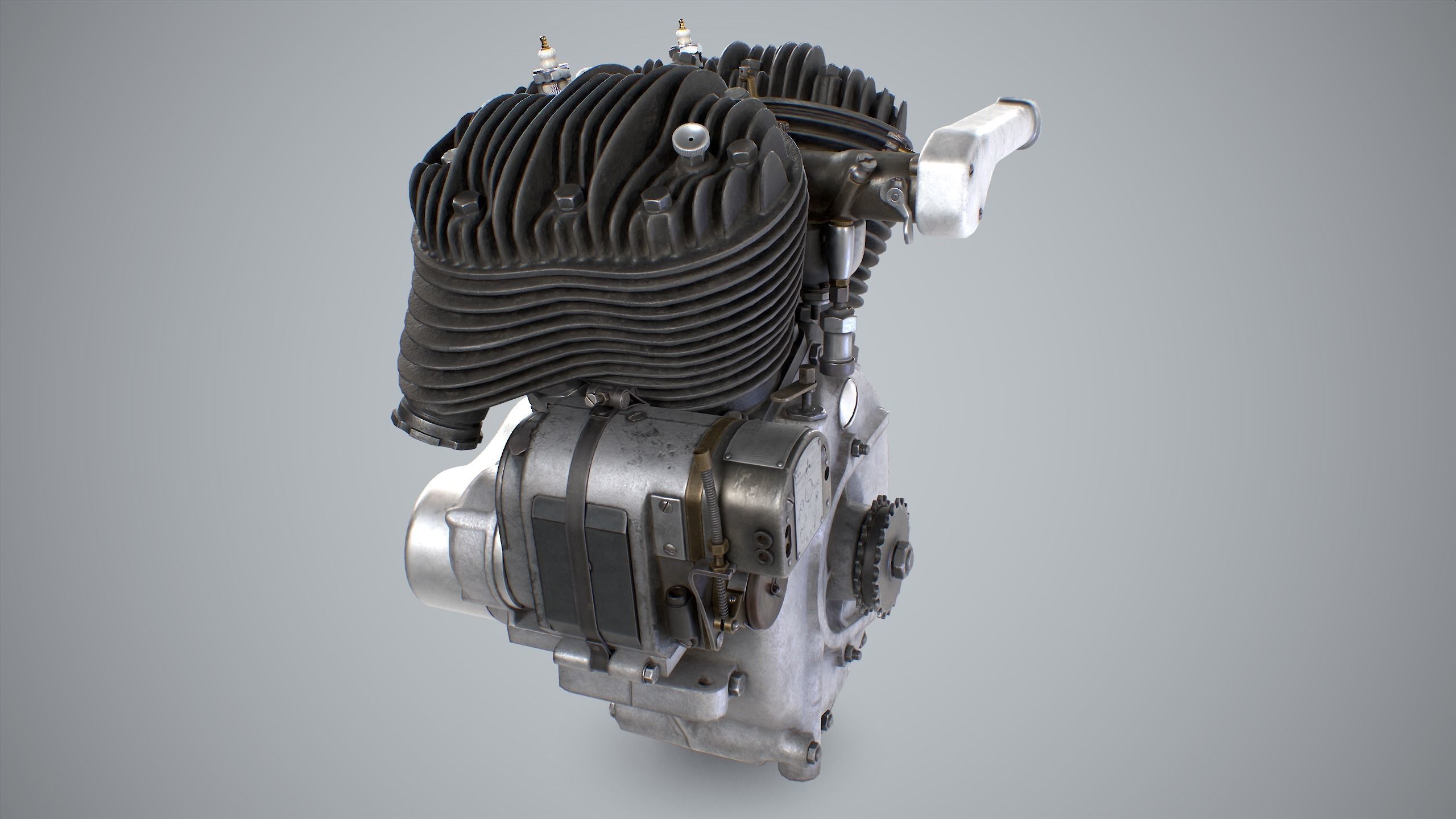 Rikuo type 97 Engine Low-poly 3D model_9