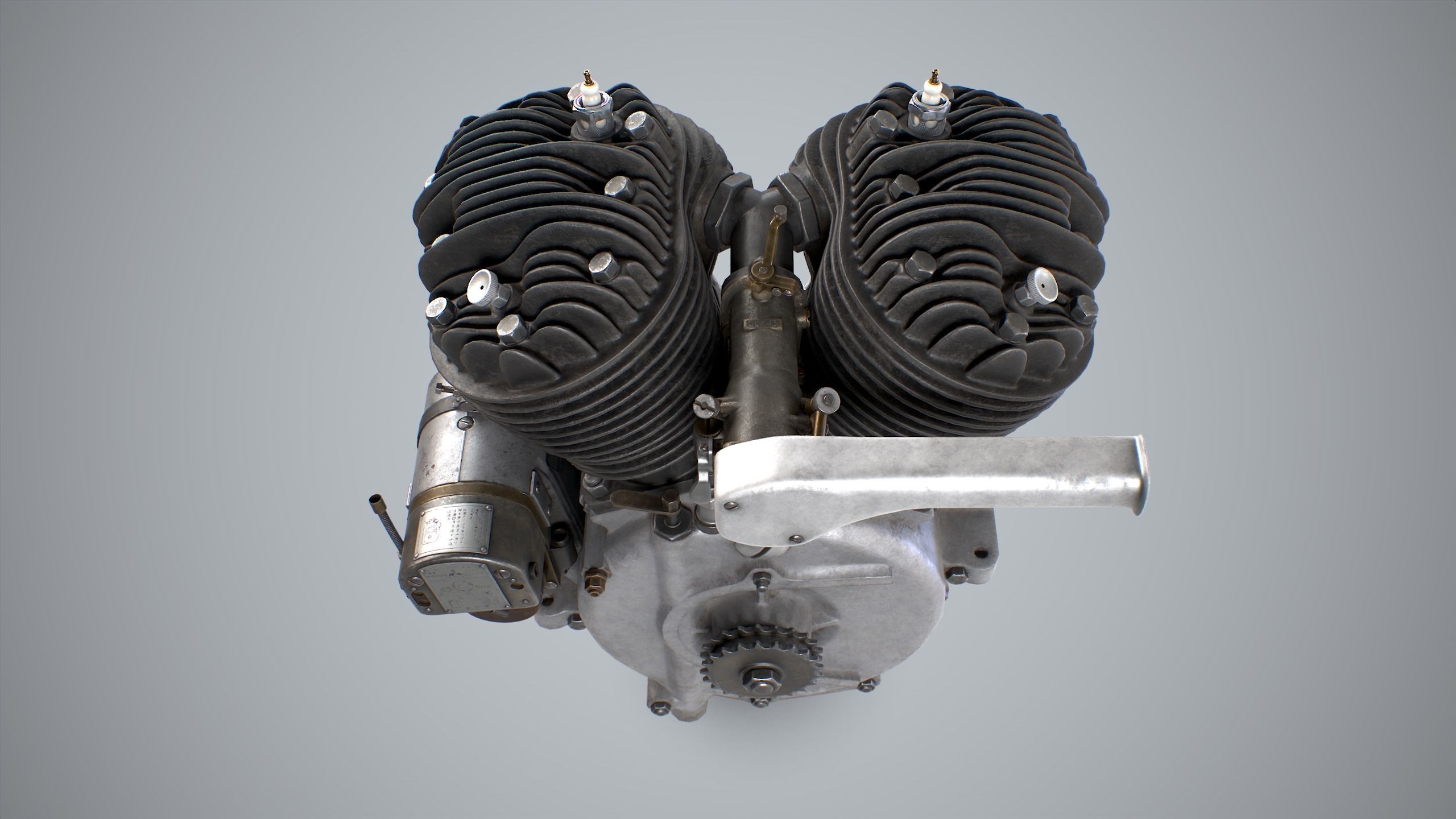 Rikuo type 97 Engine Low-poly 3D model_4