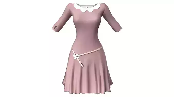 Scallop Collar Skirt Dress