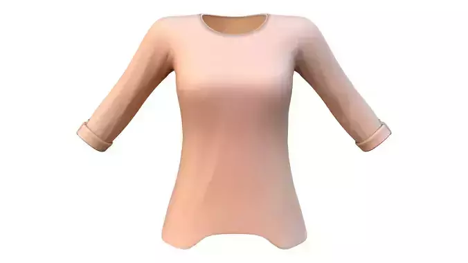 Beige Rolled Sleeves Top