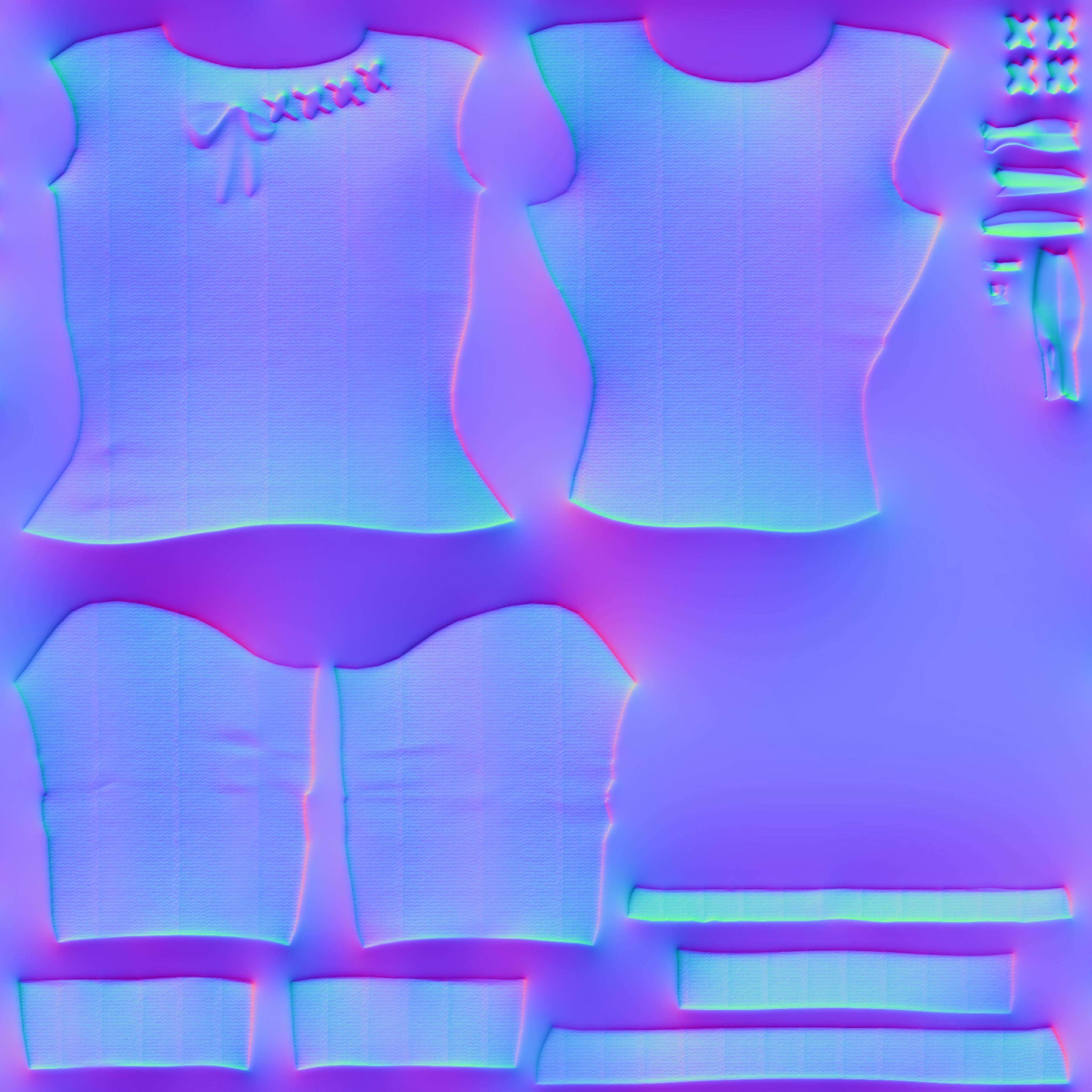 Cross Stitch Design Red Knitted Female Sweater Jumper Low-poly 3D model_10