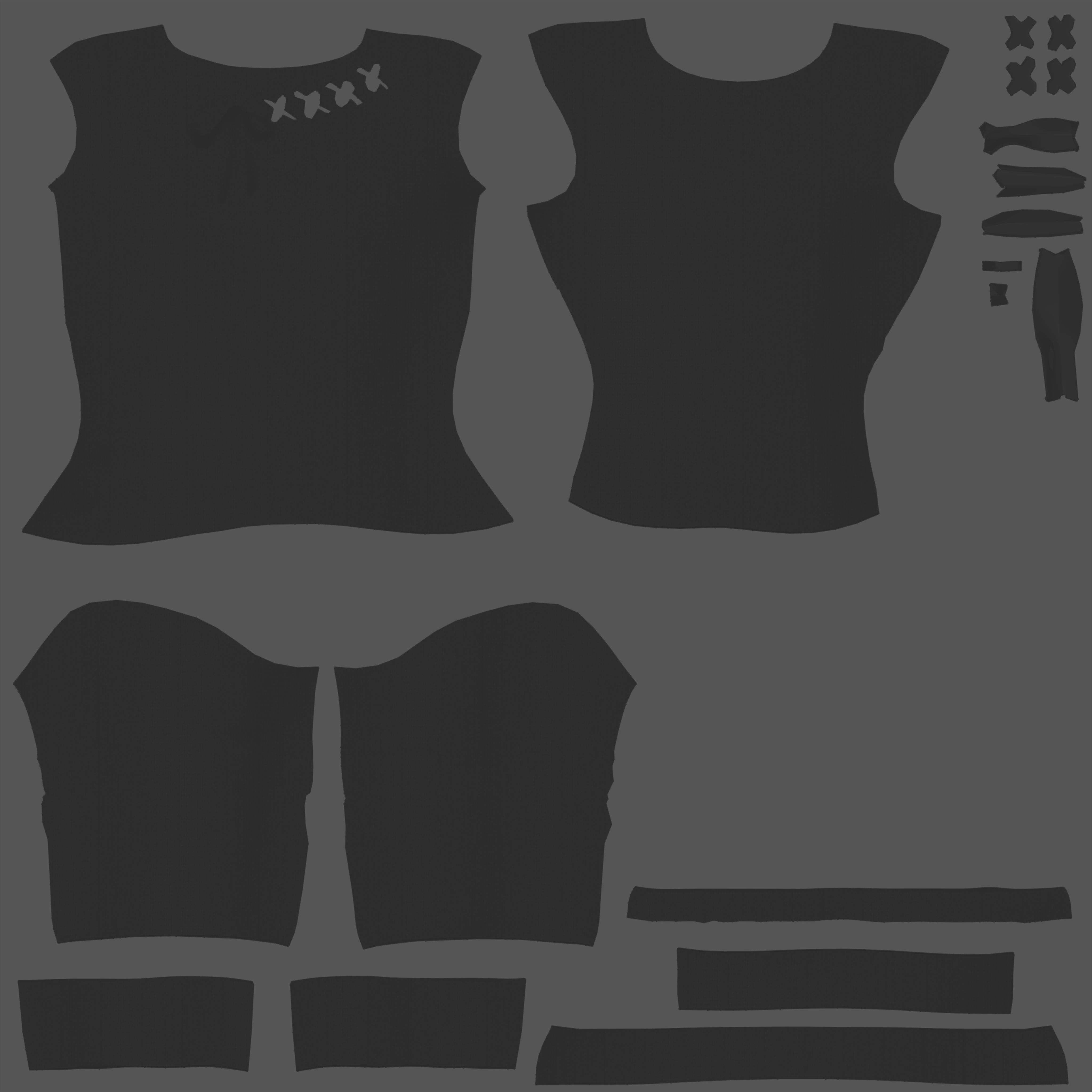 Cross Stitch Design Red Knitted Female Sweater Jumper Low-poly 3D model_11