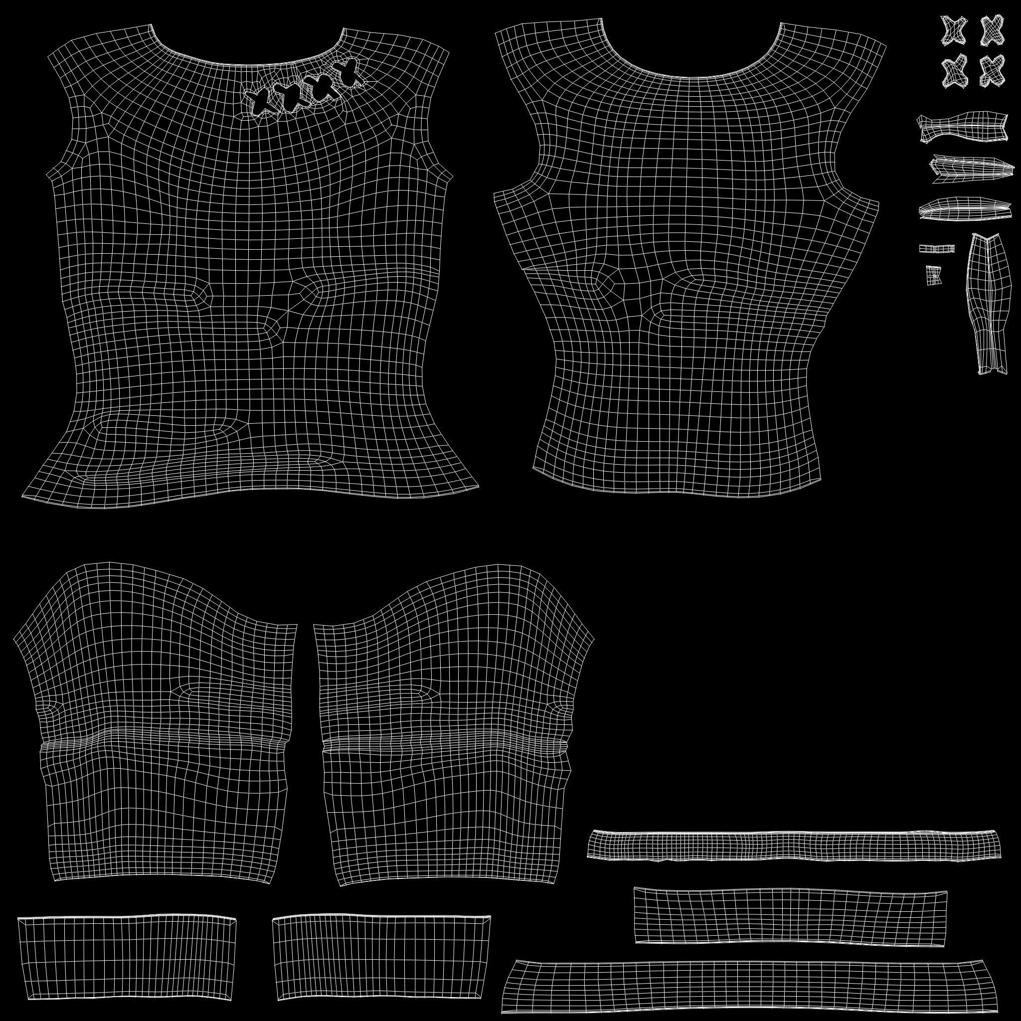 Cross Stitch Design Red Knitted Female Sweater Jumper Low-poly 3D model_13