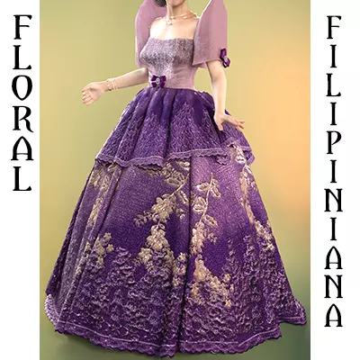 Dforce Floral Filipiniana Outfit 3D model