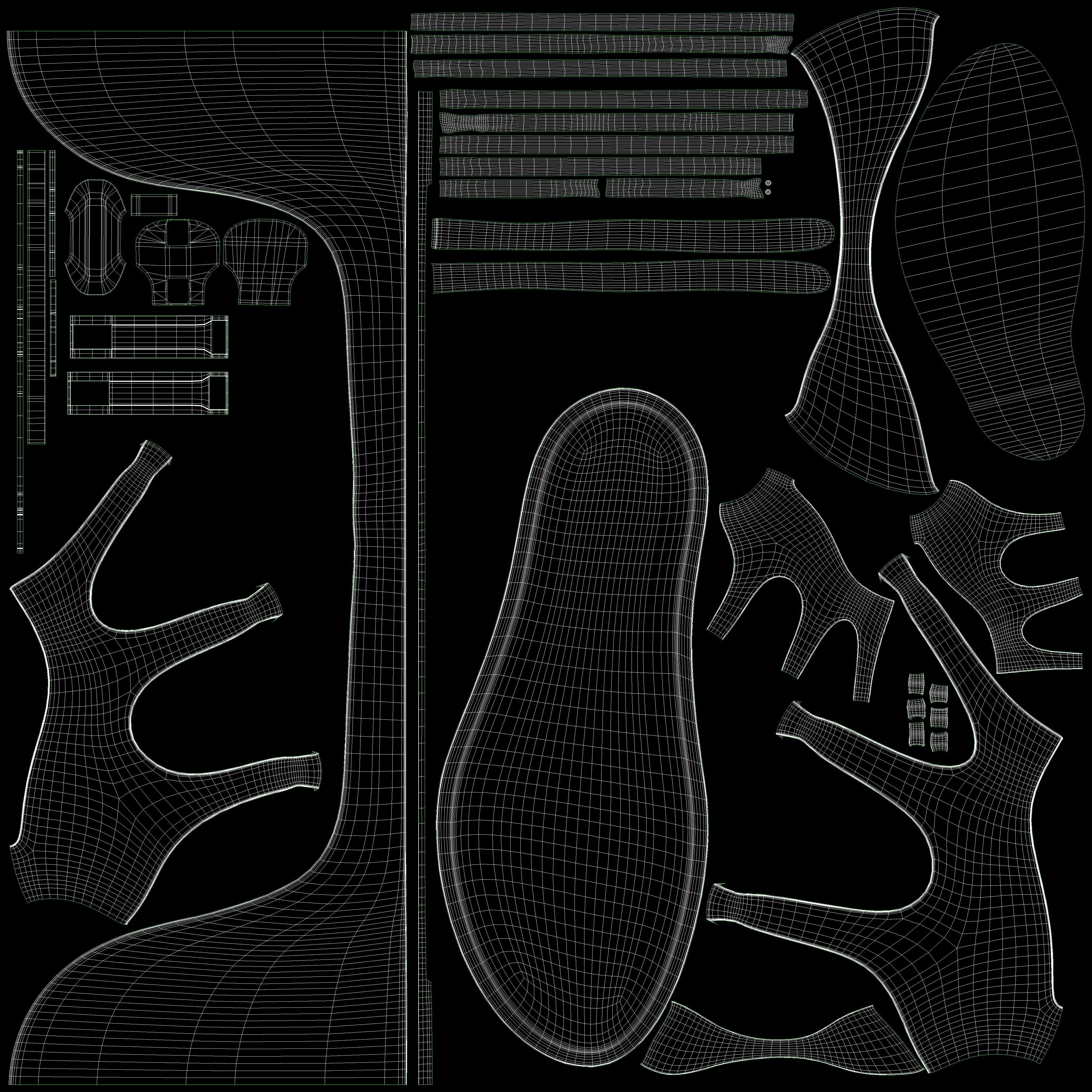 Leather Sandals Wedges Shoes Low-poly 3D model_14