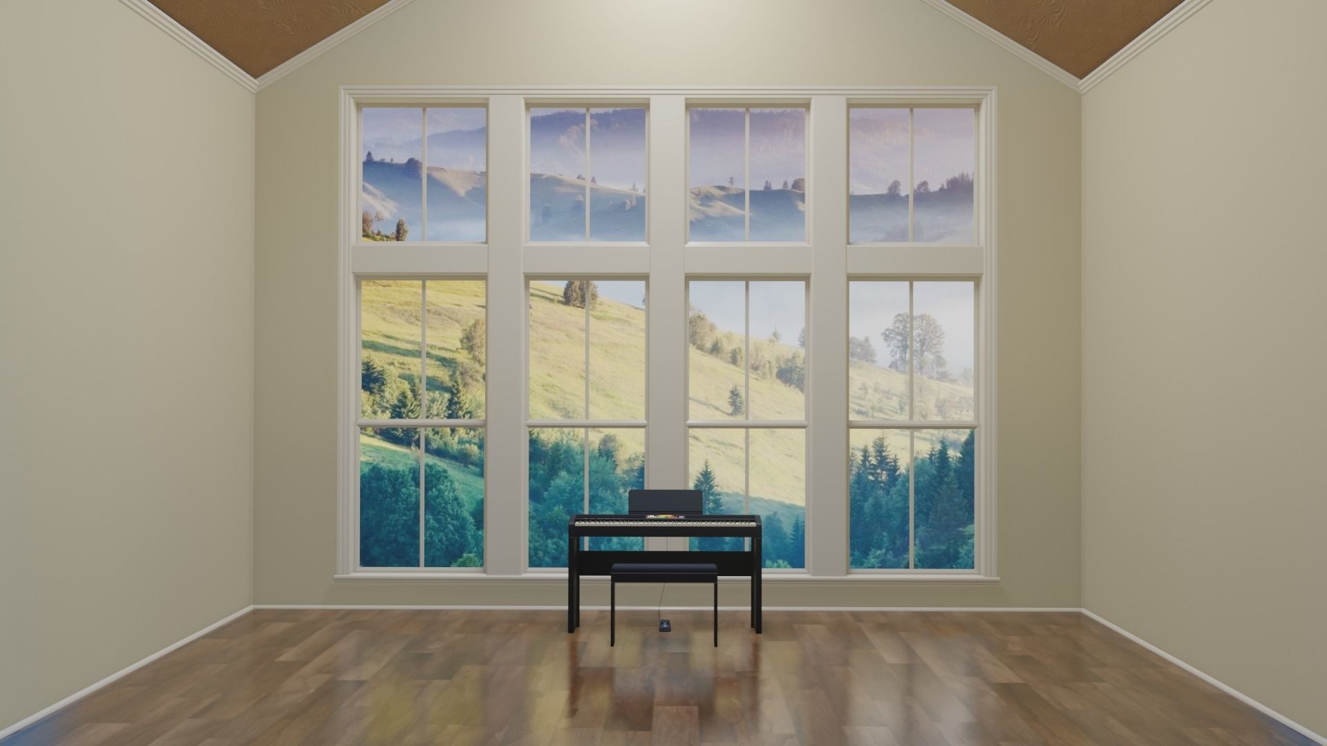 Electronic Piano Low-poly 3D model_2