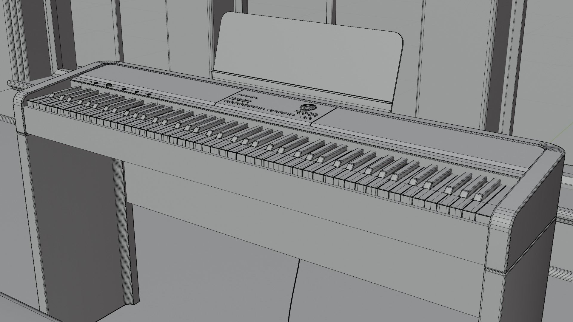 Electronic Piano Low-poly 3D model_23