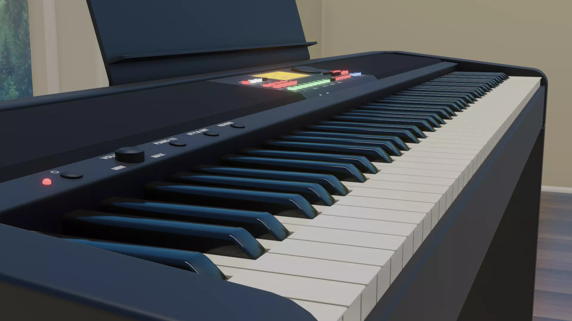 Electronic Piano Low-poly 3D model_0