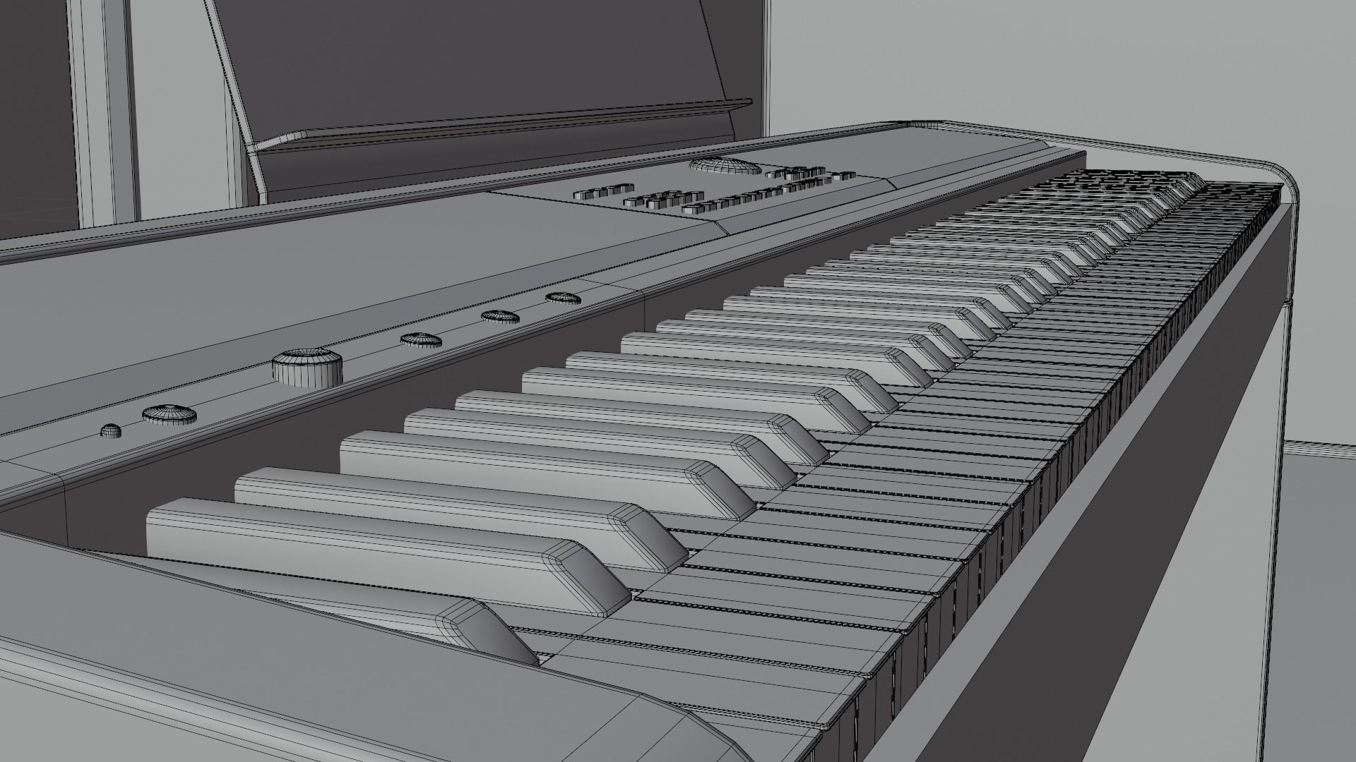 Electronic Piano Low-poly 3D model_26