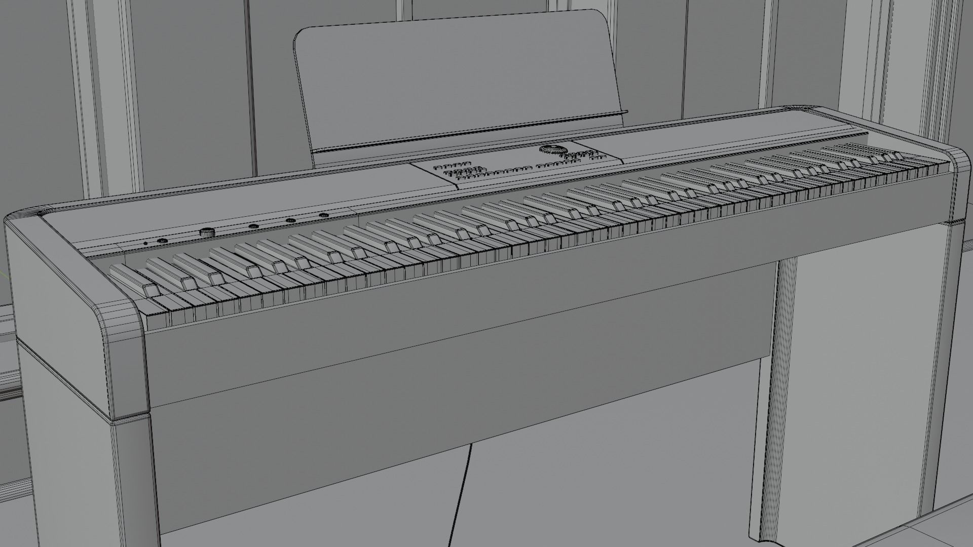 Electronic Piano Low-poly 3D model_22