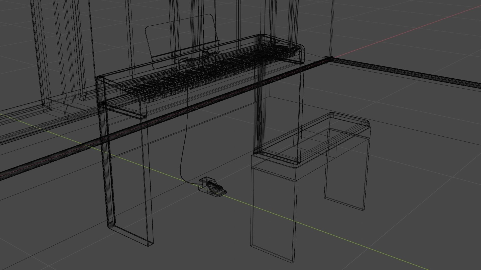 Electronic Piano Low-poly 3D model_8