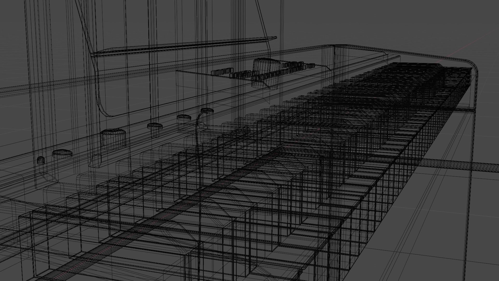 Electronic Piano Low-poly 3D model_13