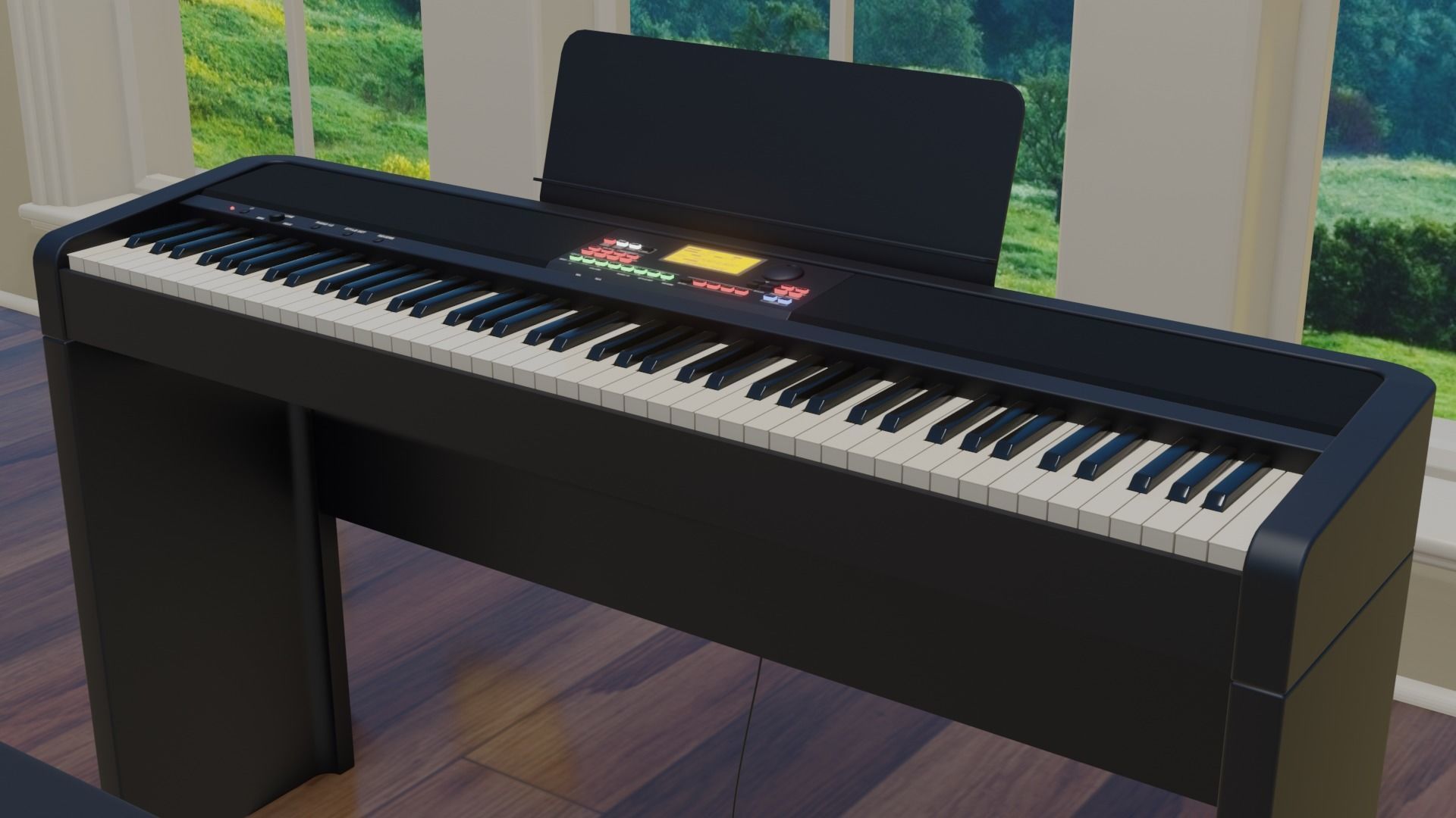 Electronic Piano Low-poly 3D model_6