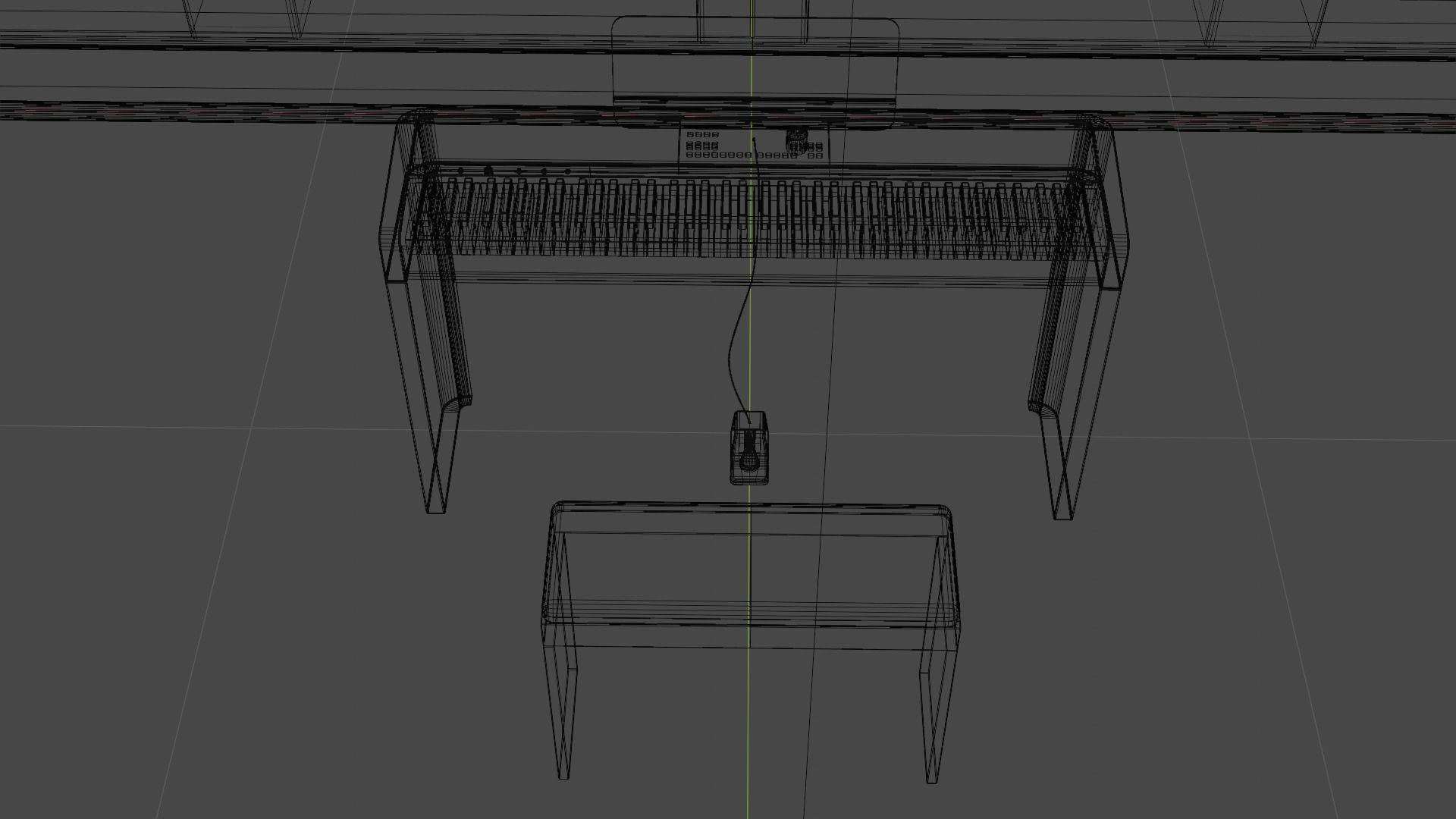 Electronic Piano Low-poly 3D model_12