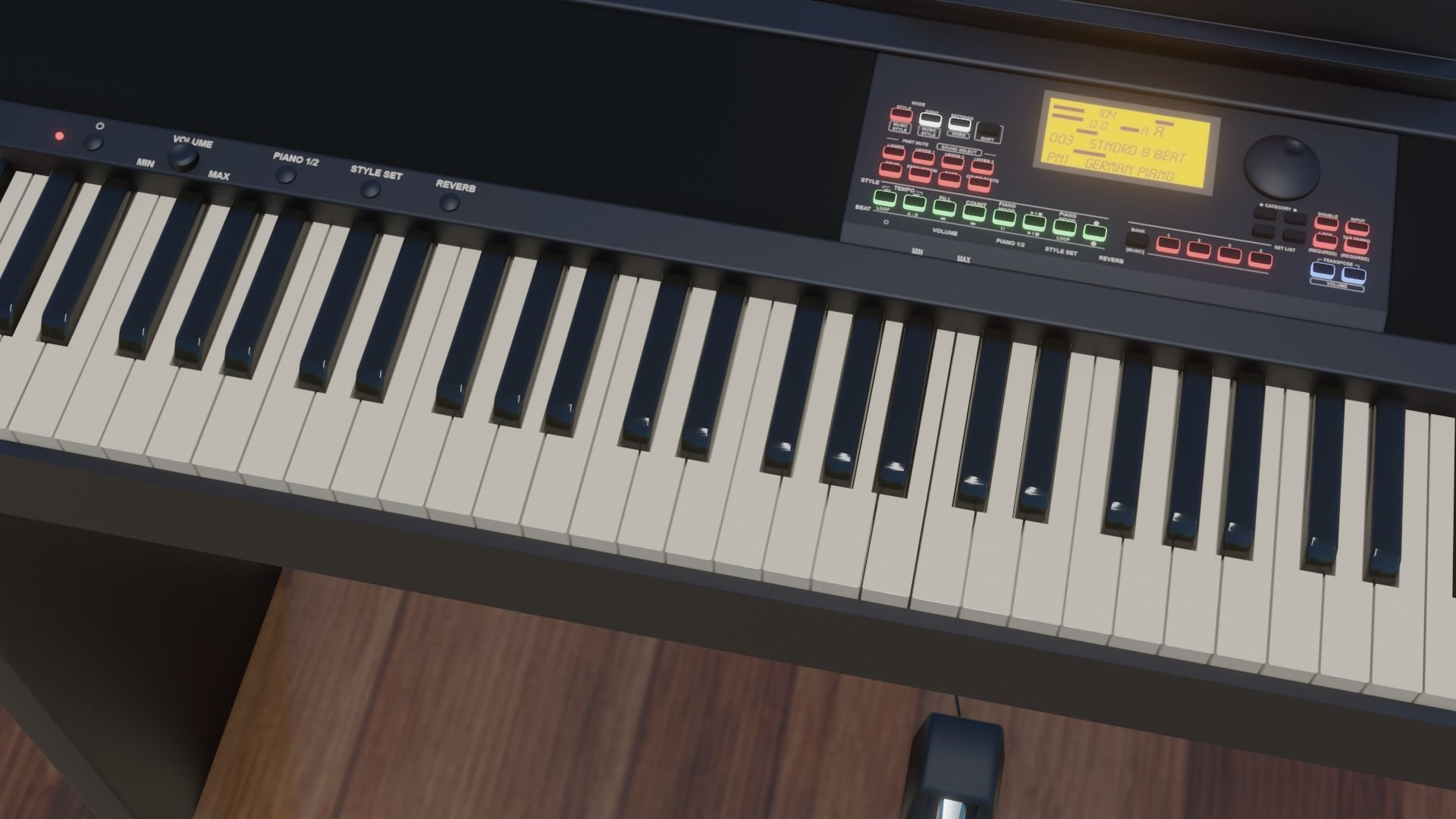 Electronic Piano Low-poly 3D model_1