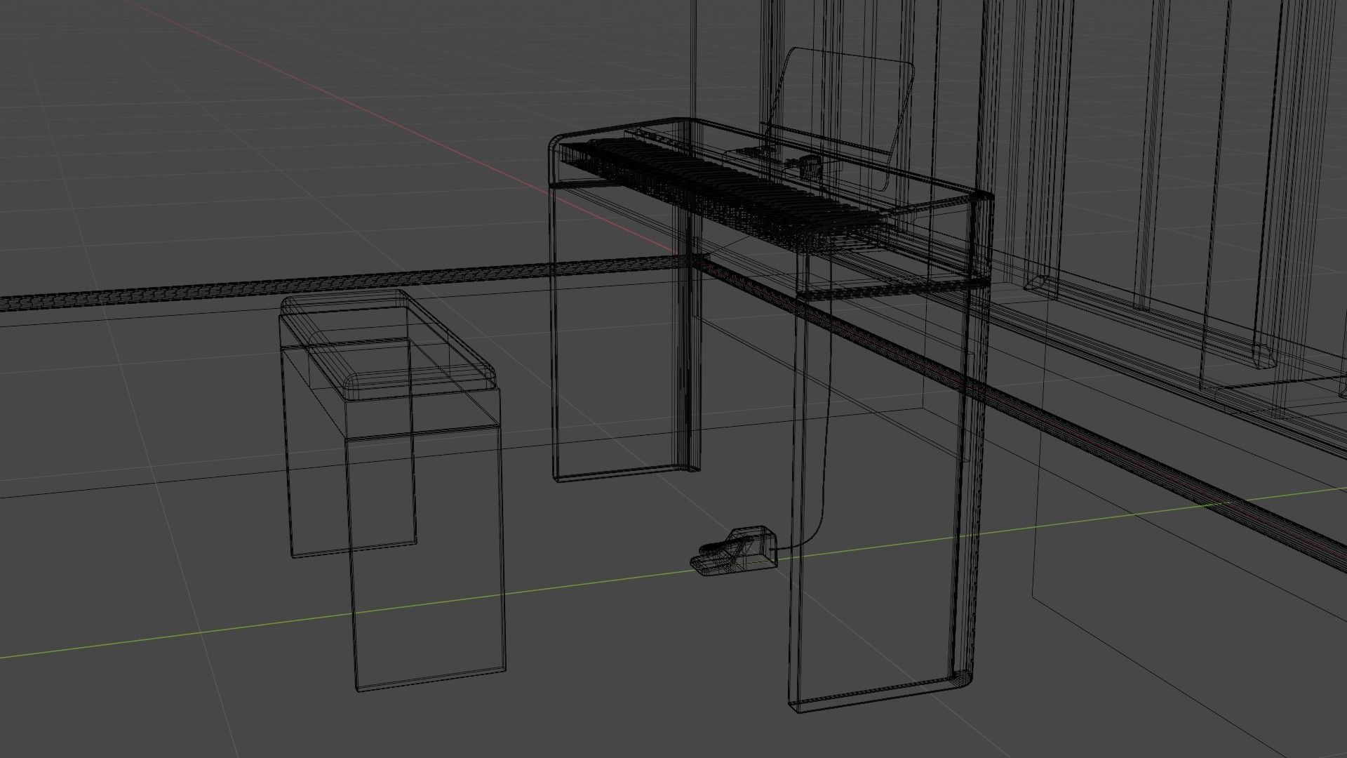 Electronic Piano Low-poly 3D model_14