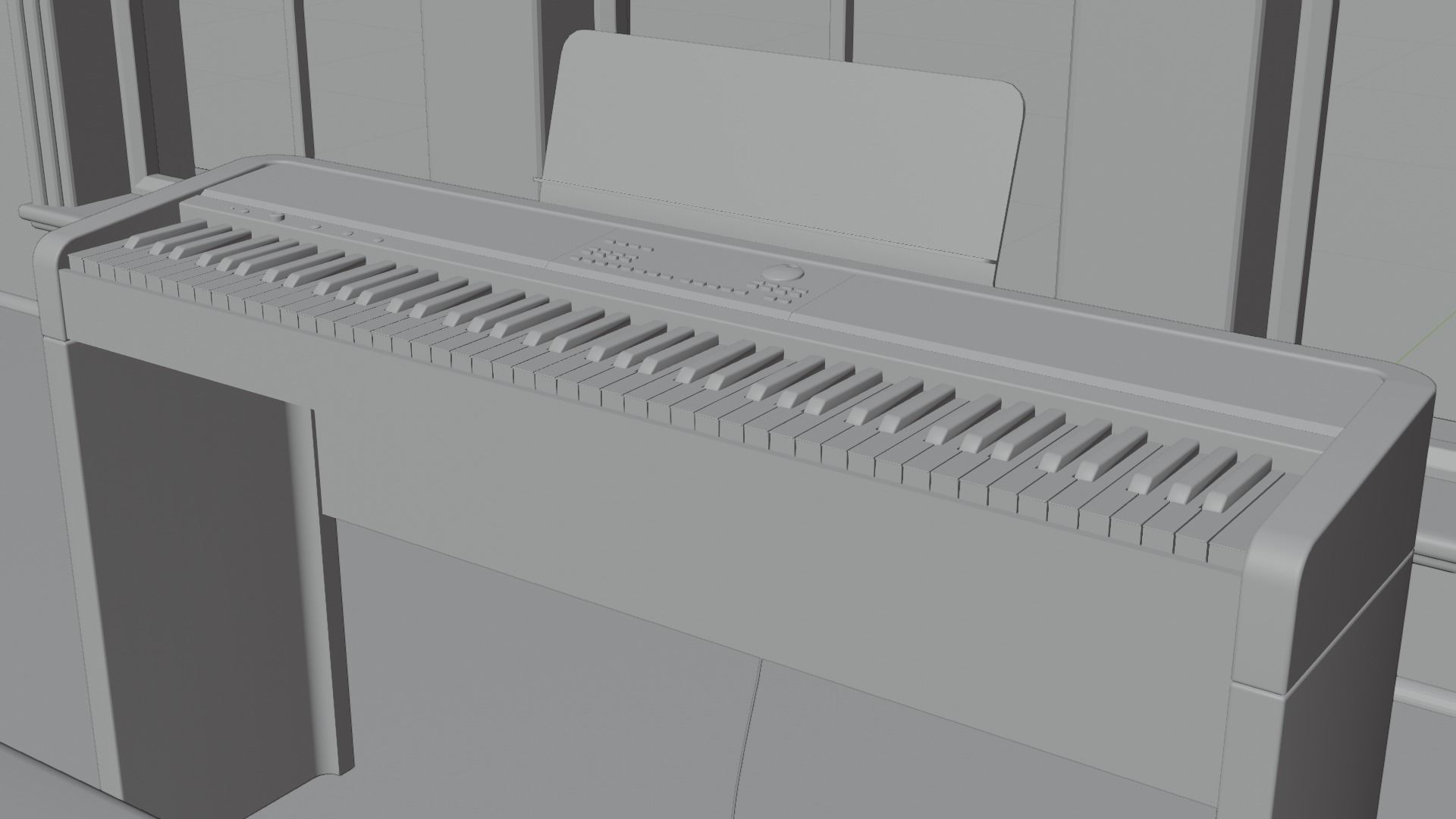 Electronic Piano Low-poly 3D model_20
