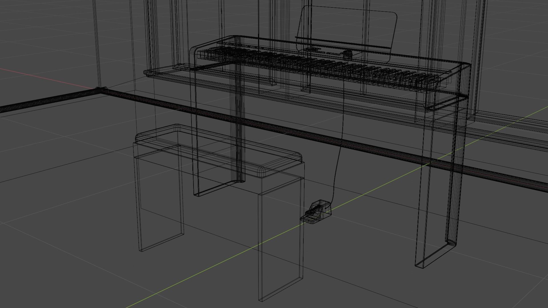 Electronic Piano Low-poly 3D model_9