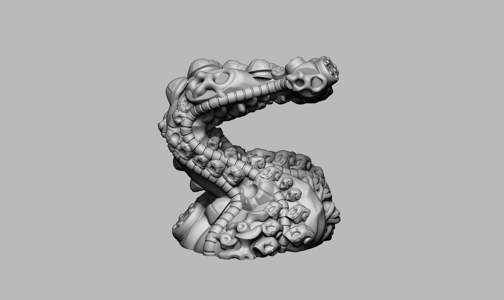 modern abstract robotic sculpture a180 3D print model_11