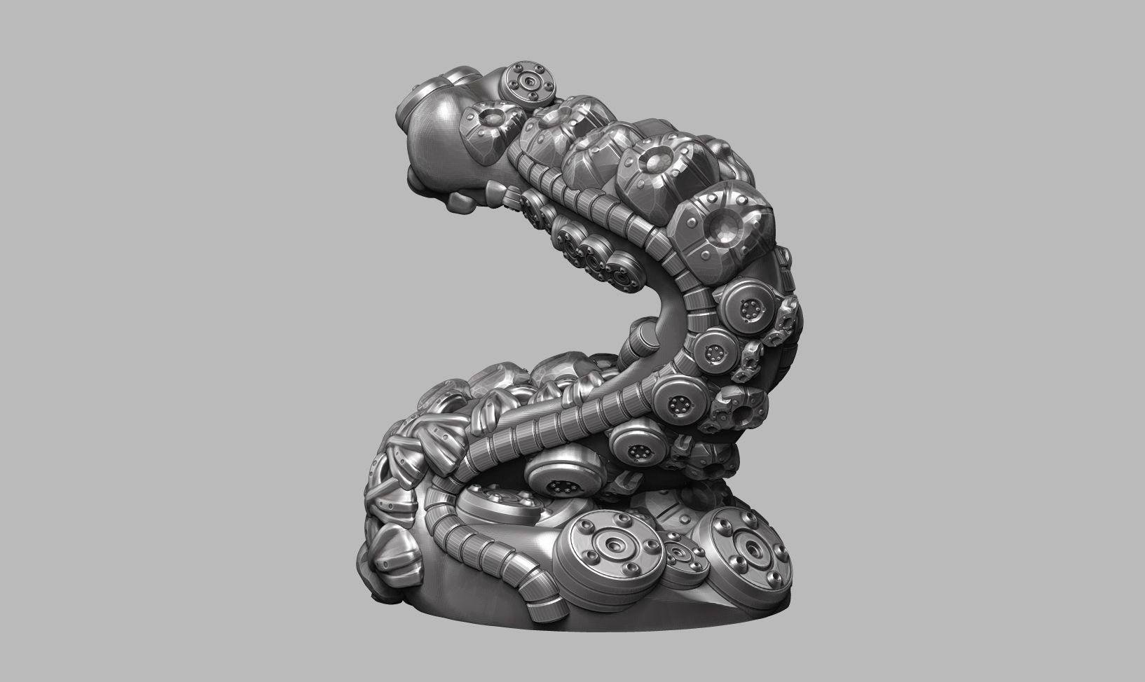 modern abstract robotic sculpture a180 3D print model_5