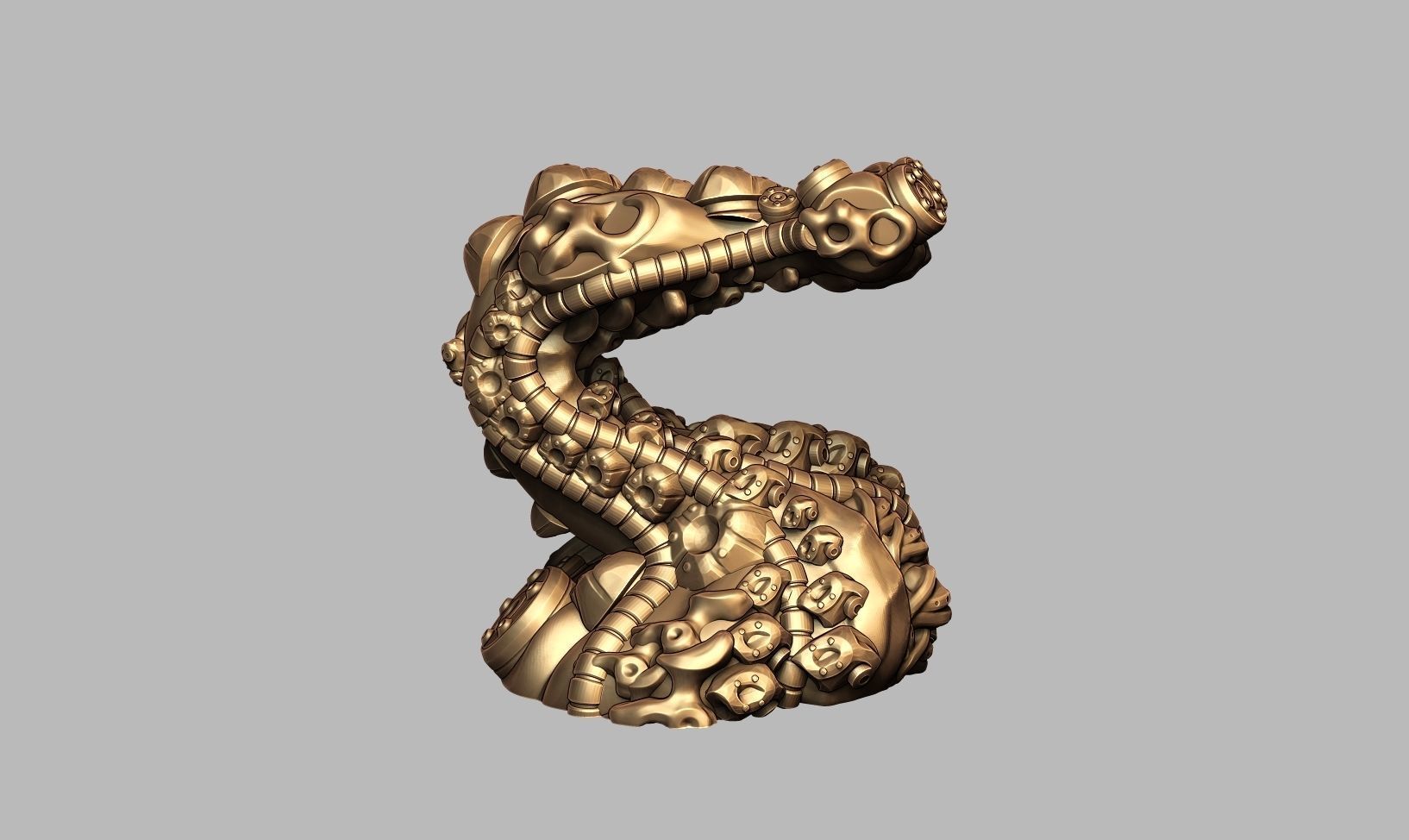 modern abstract robotic sculpture a180 3D print model_10